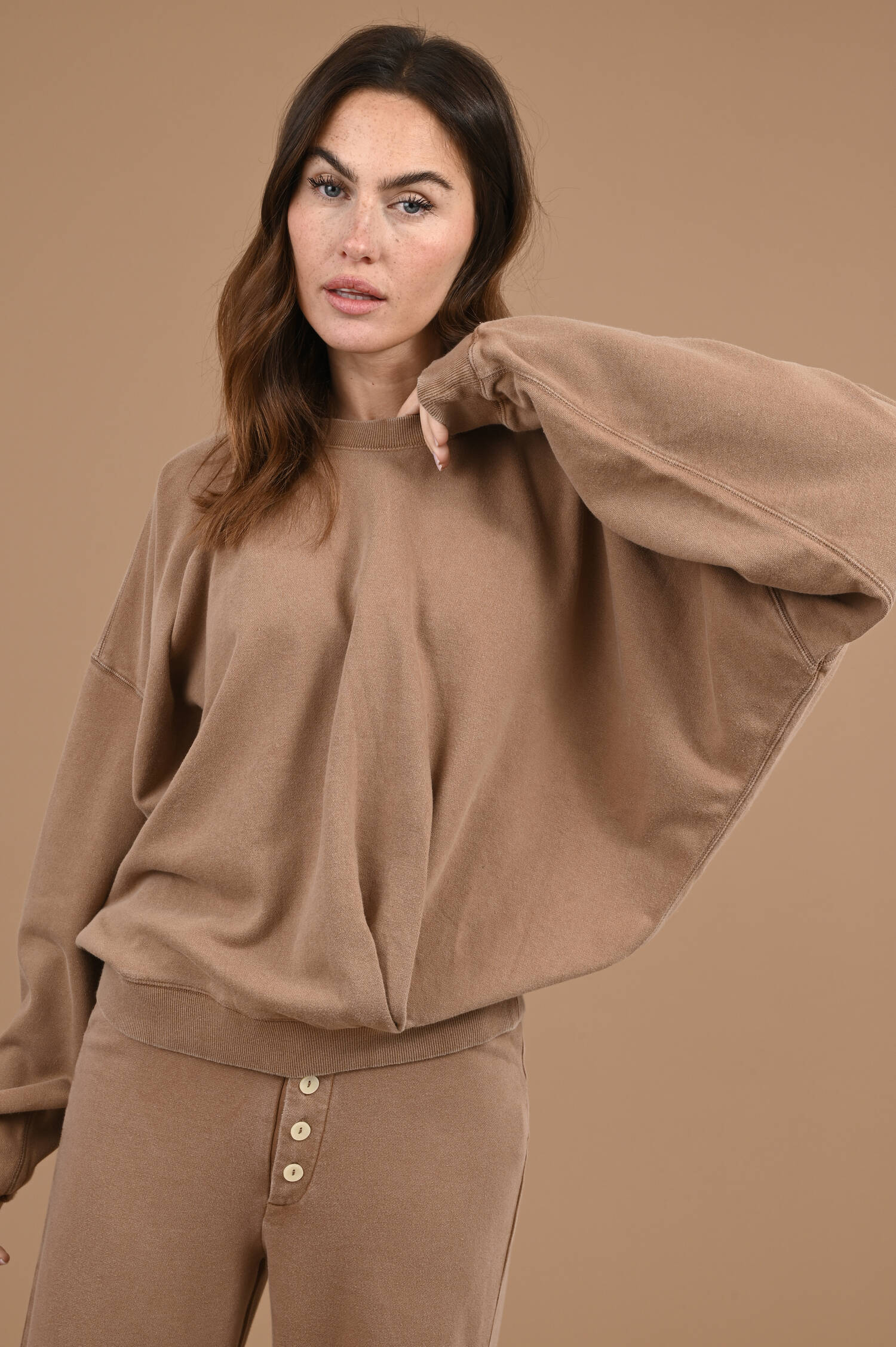 Sweater aus Bio-Baumwollmix in Braun