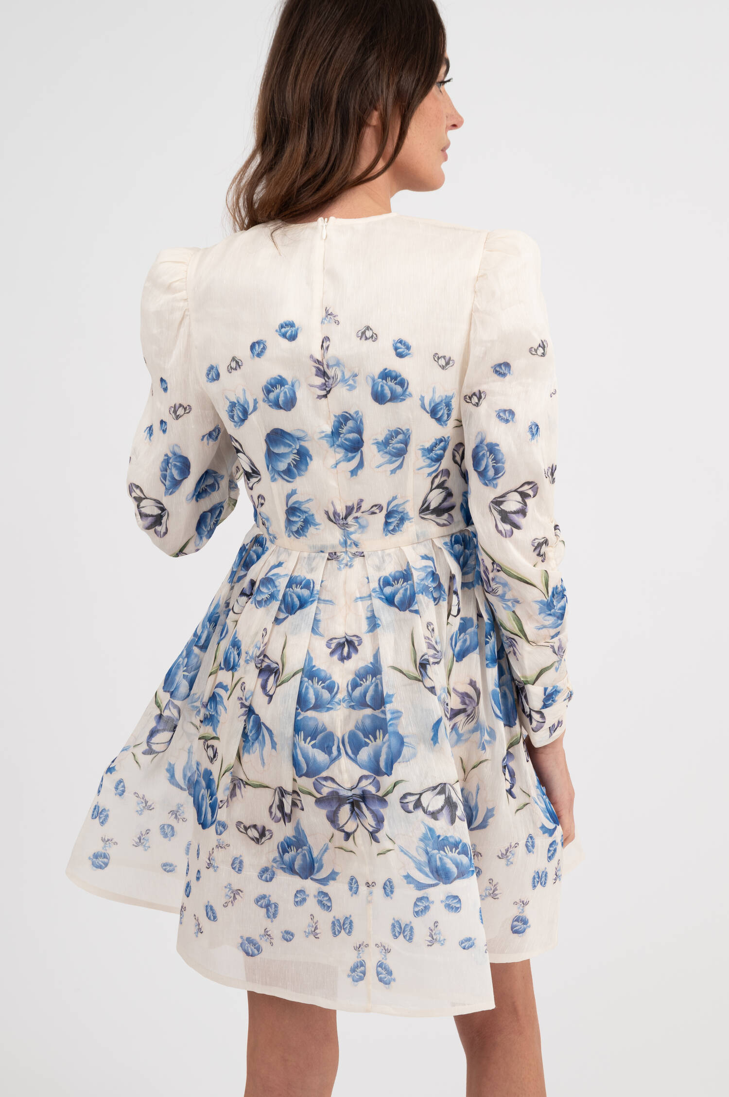 Kleid LEONI mit Blumen-Print in Creme