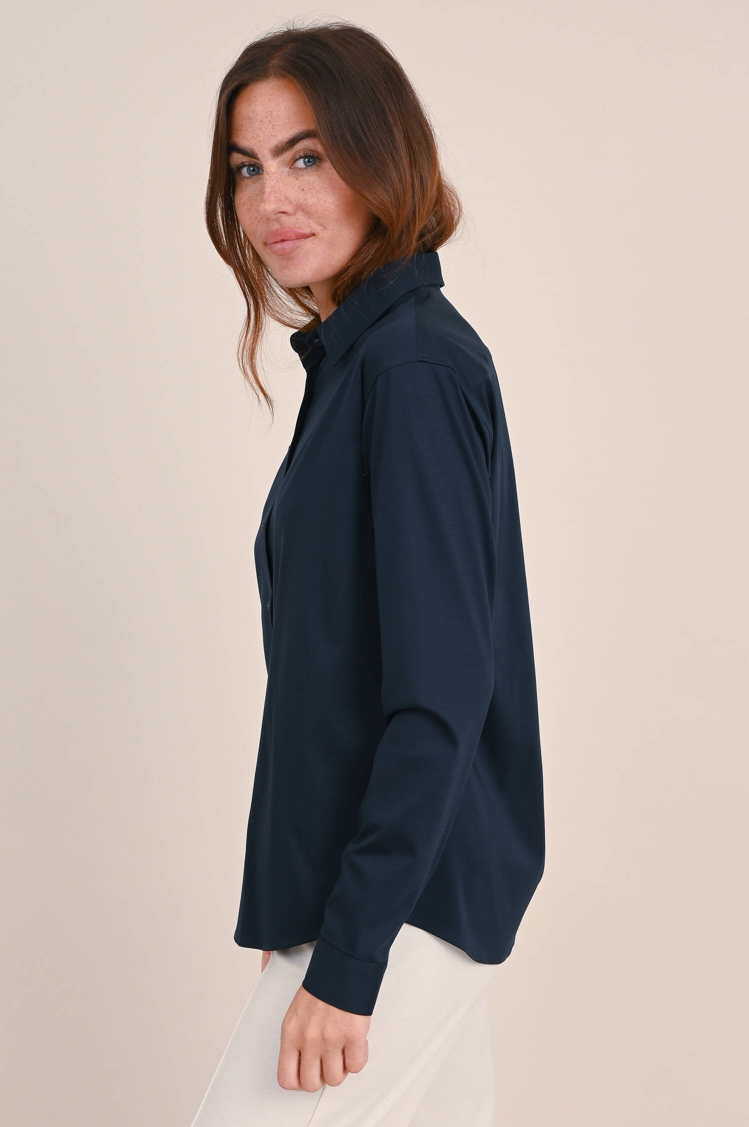 Jersey Langarm-Bluse in Navy Jersey Langarm-Bluse in Navy