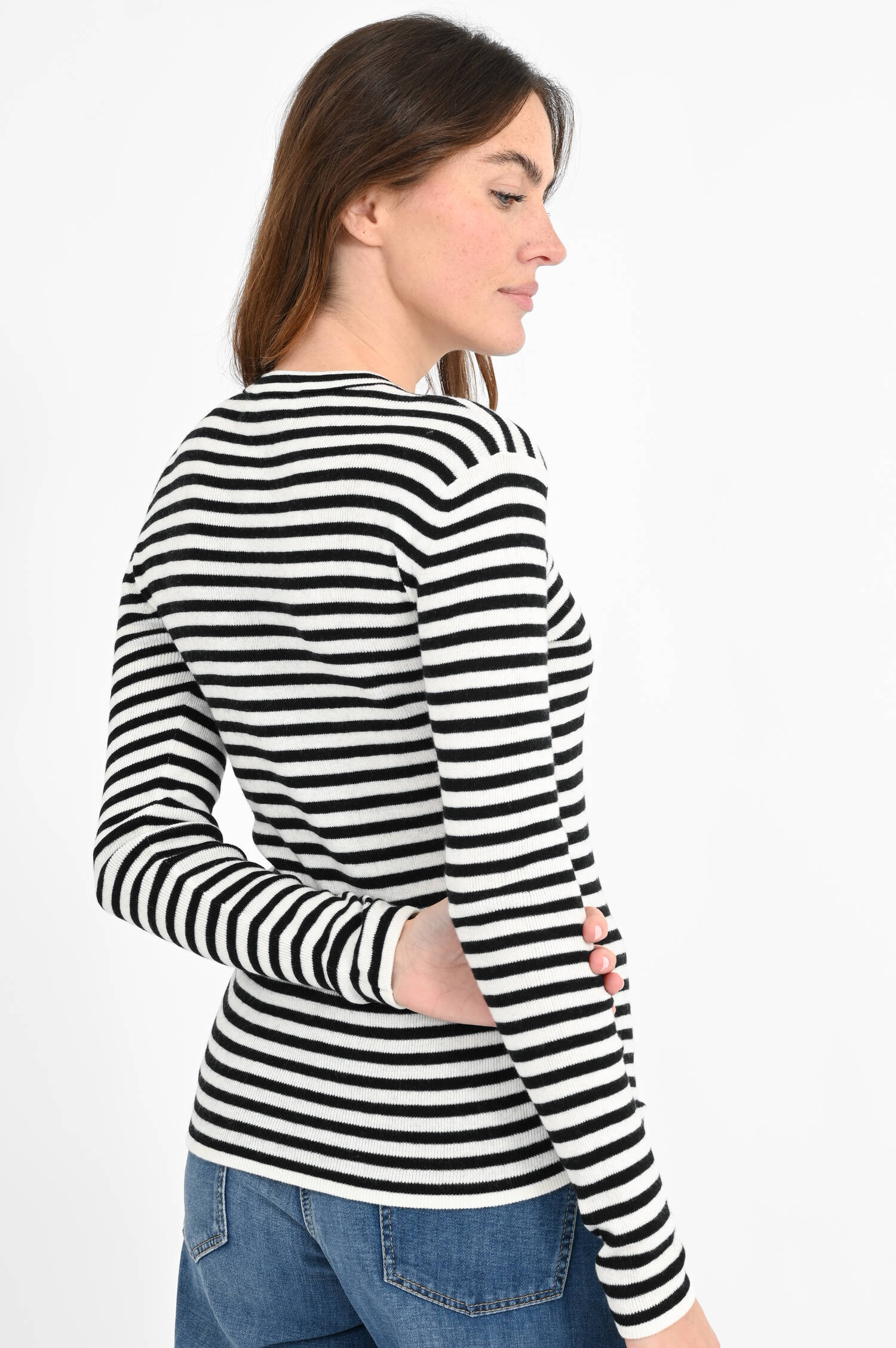 Gestreiftes Longsleeve in Schwarz/Weiß Gestreiftes Longsleeve in Schwarz/Weiß