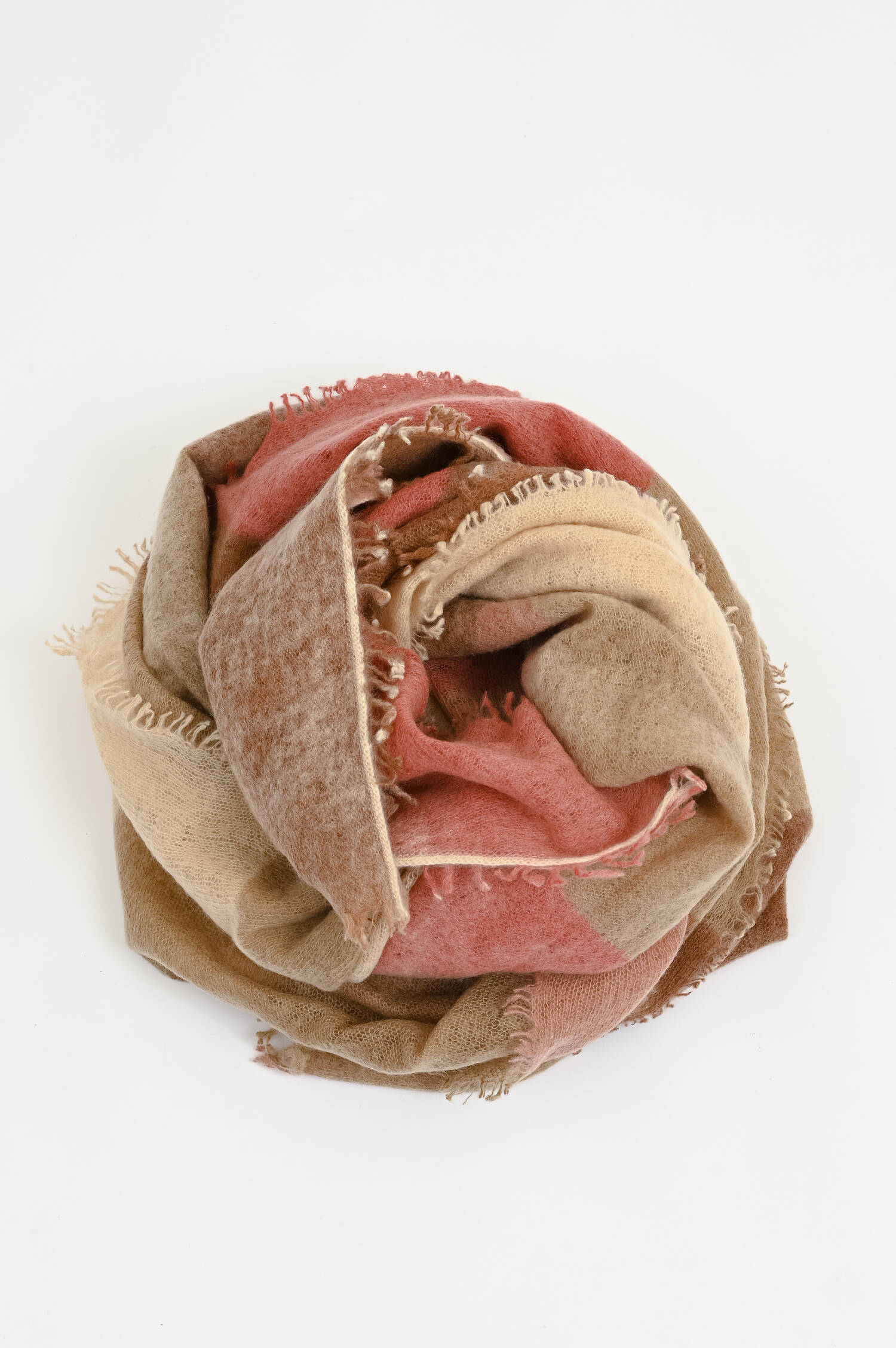 Cashmere-Schal in Braun/Rost gemustert