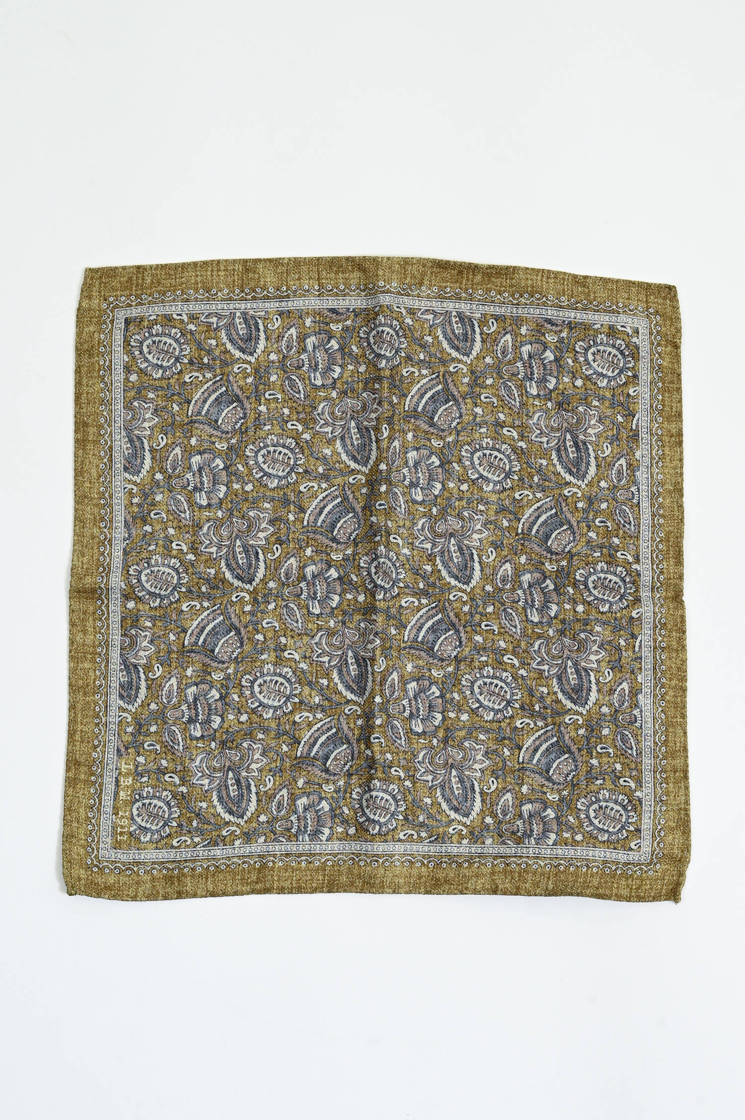 Einstecktuch aus Seide in Grün gemustert