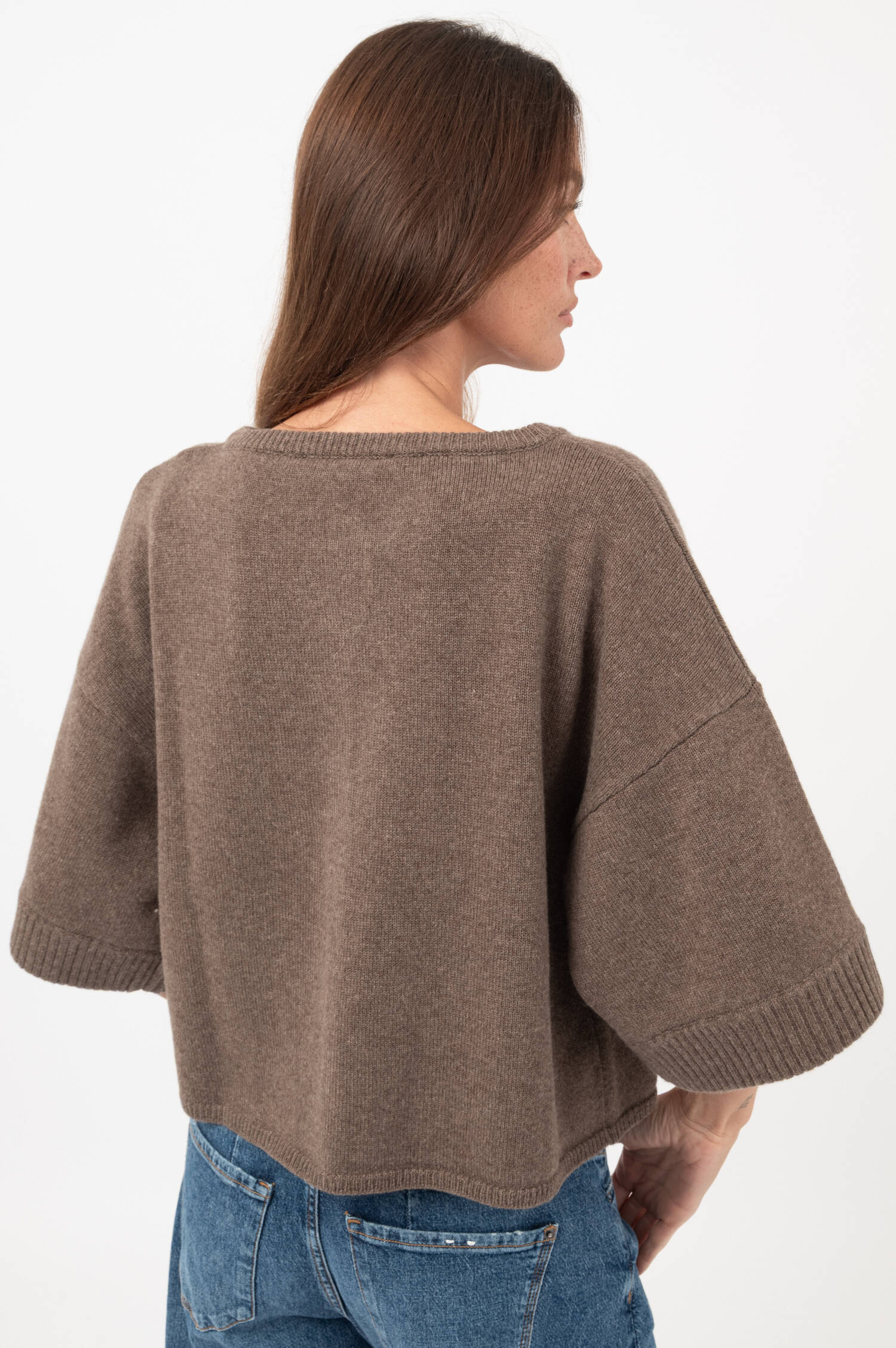 Woll-Cashmere-Cardigan GRETA in Braun