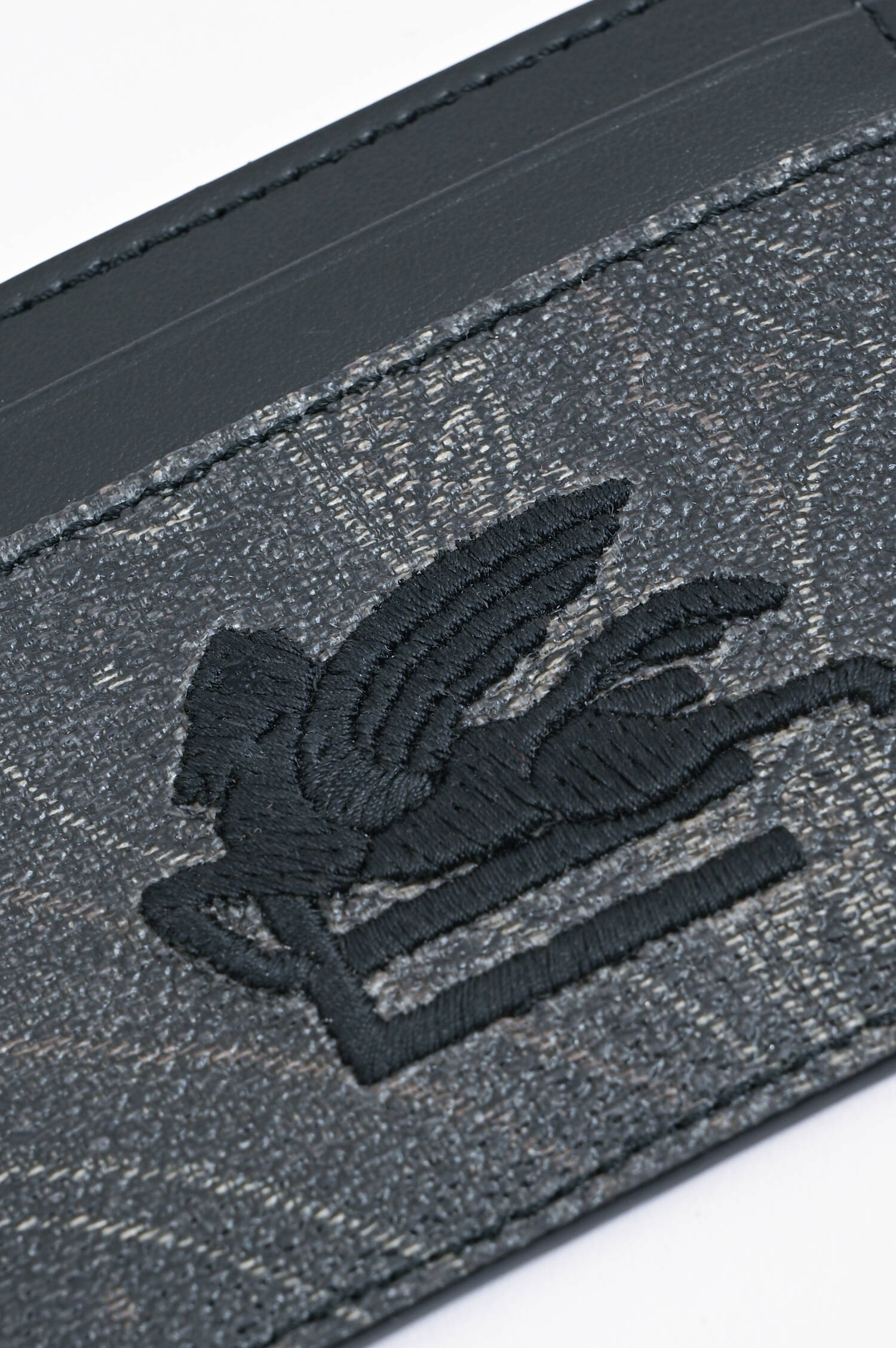 Kartenetui mit Paisleymuster in Grau/Schwarz