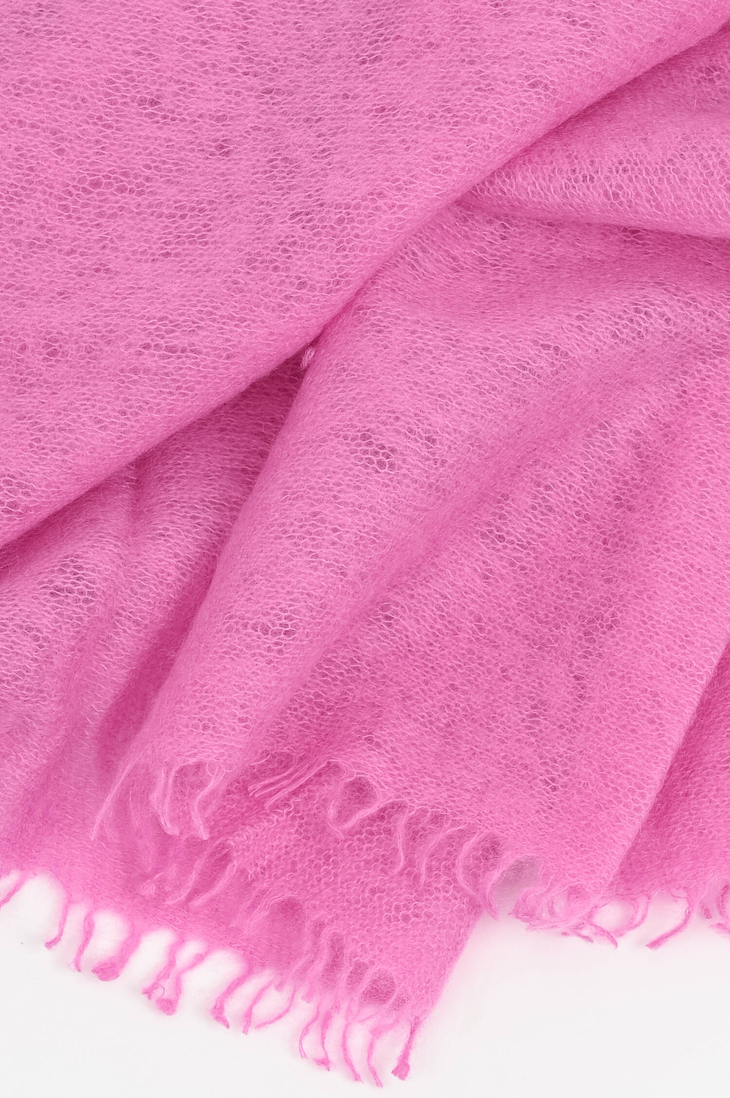 Schal mit Fransenkante aus Cashmere in Rosa