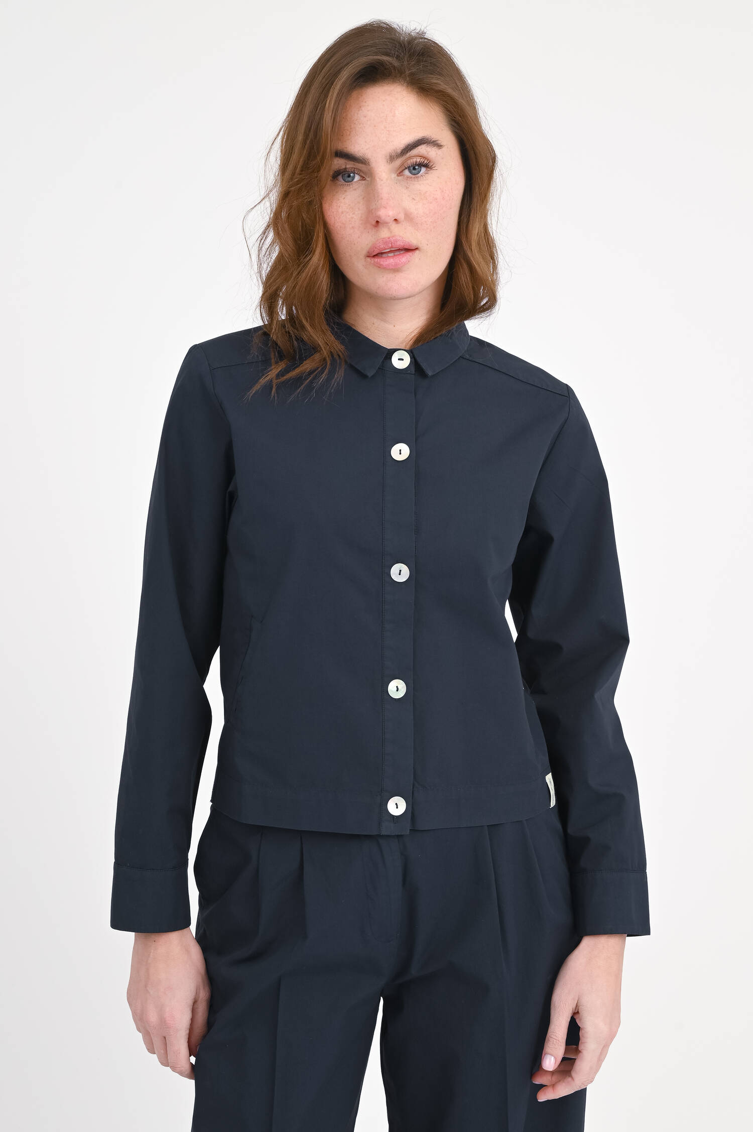 Jacke/Bluse aus Baumwolle in Navy