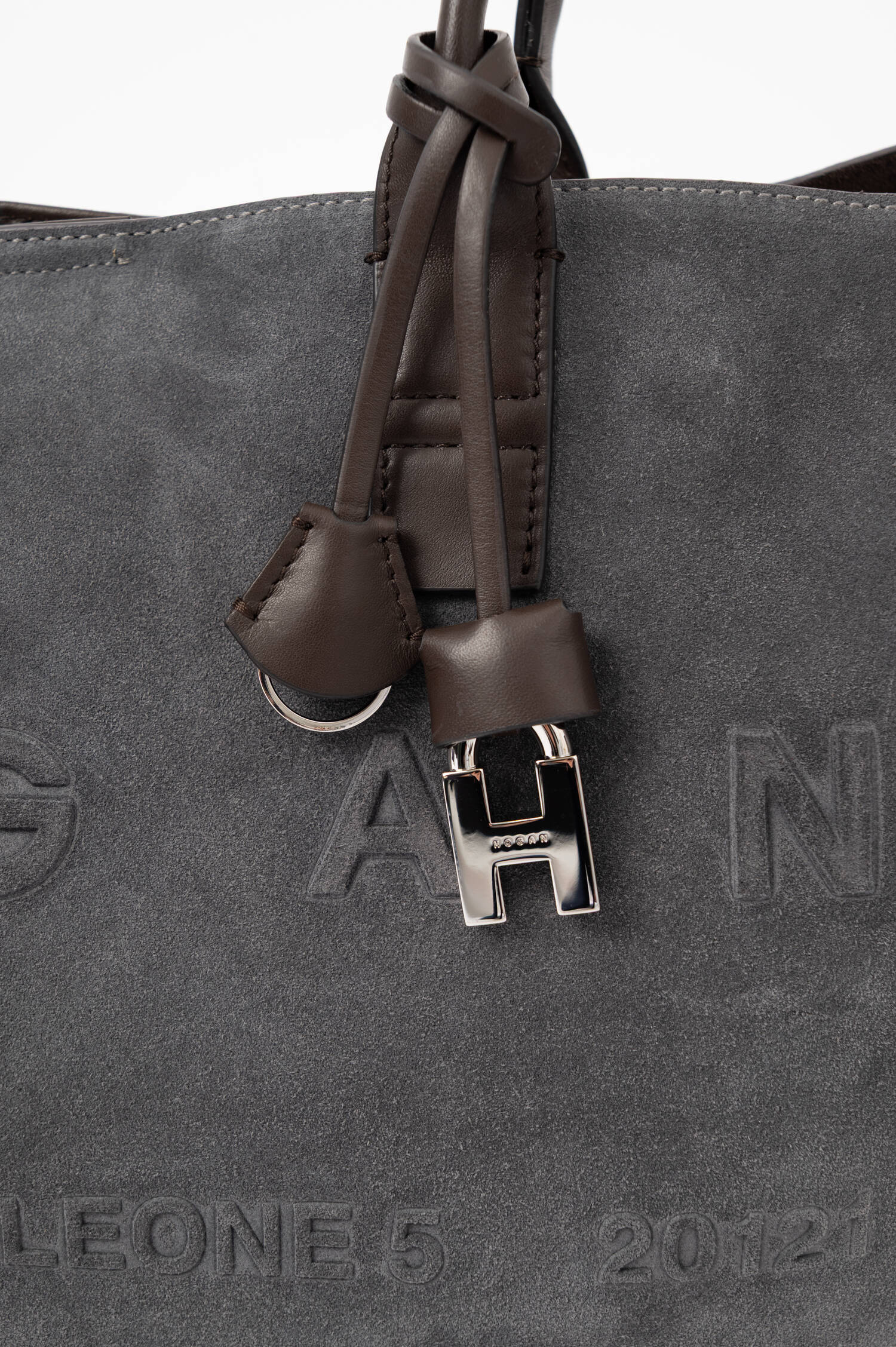 Veloursleder-Shopper ADDRESS in Grau Veloursleder-Shopper ADDRESS in Grau