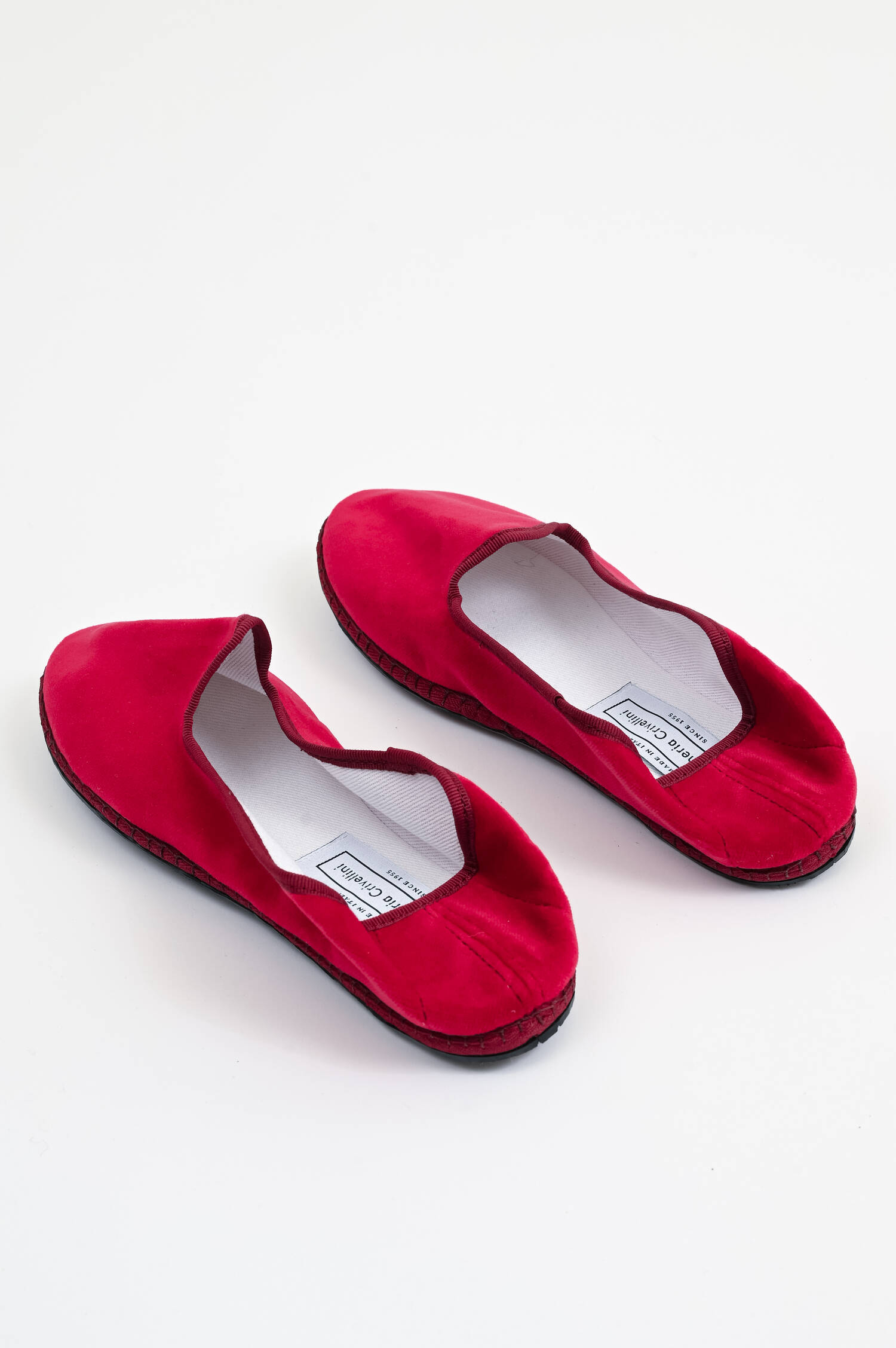 Samt-Loafer in Dunkelrot