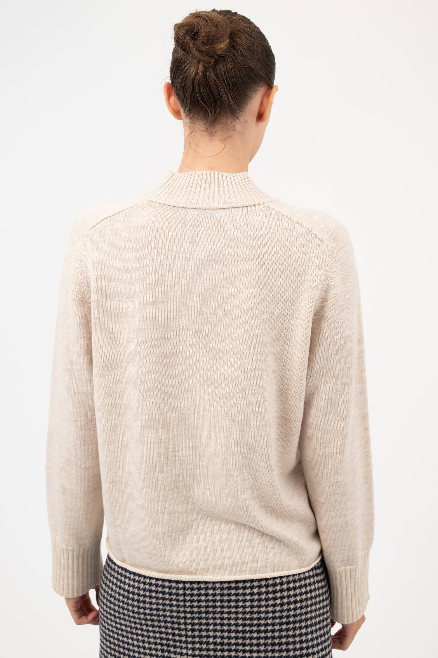 Woll-Pullover in Beige meliert Woll-Pullover in Beige meliert