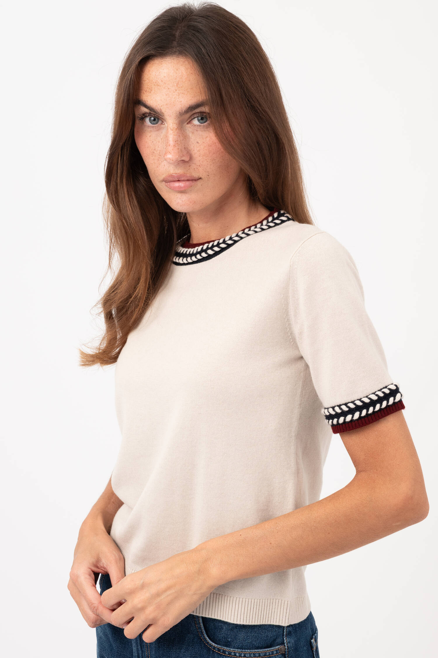 Woll-T-Shirt CARINA in Beige