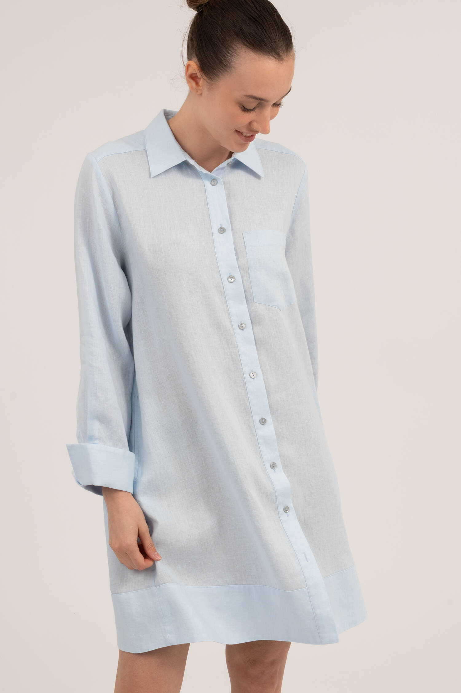 Hemdblusenkleid in Hellblau