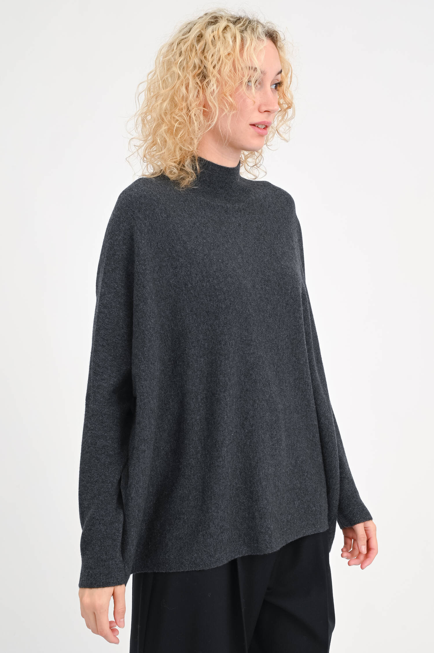 Cashmere-Pullover in Anthrazit