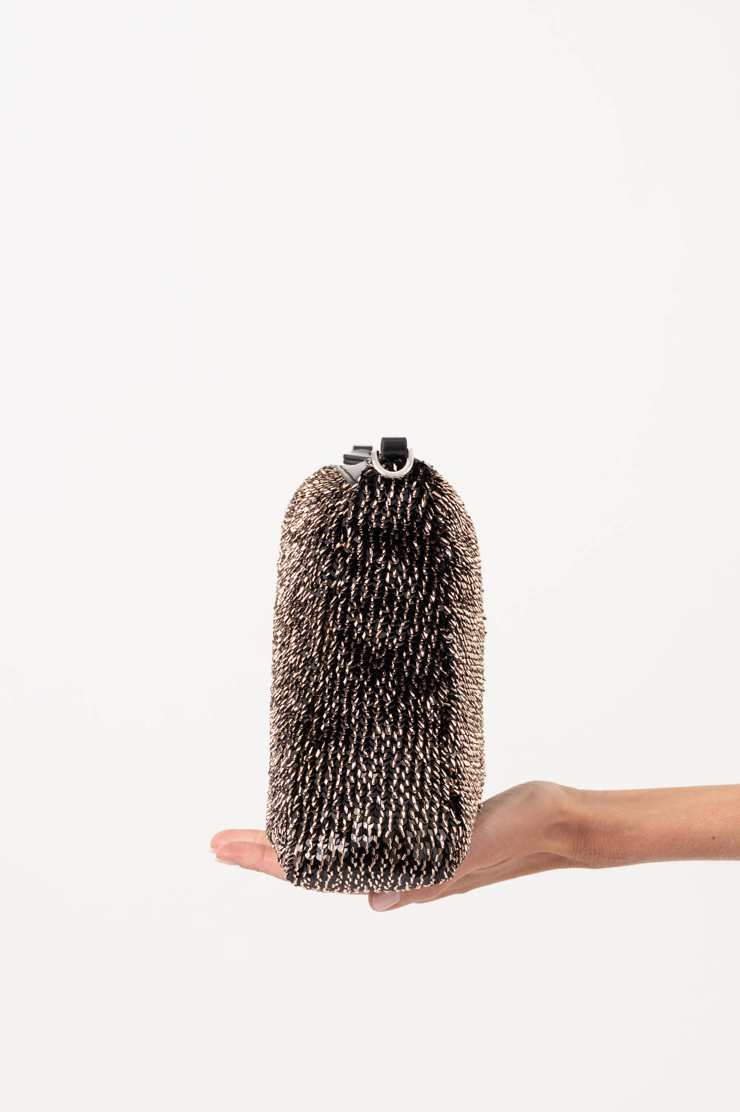 Pailletten-Clutch NORA MEDIUM in Braun