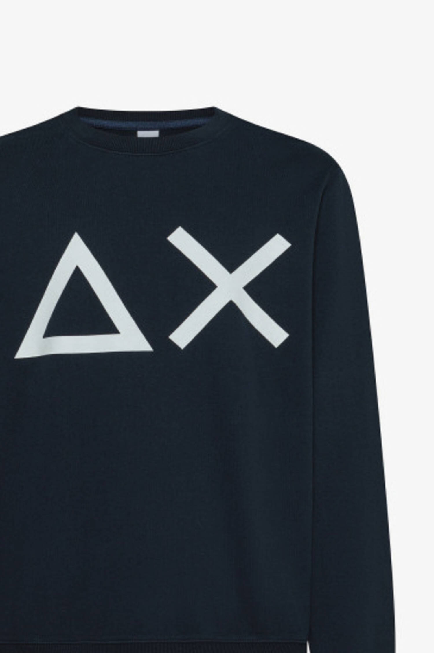 Crewneck Pullover mit XXL-Print in Navy