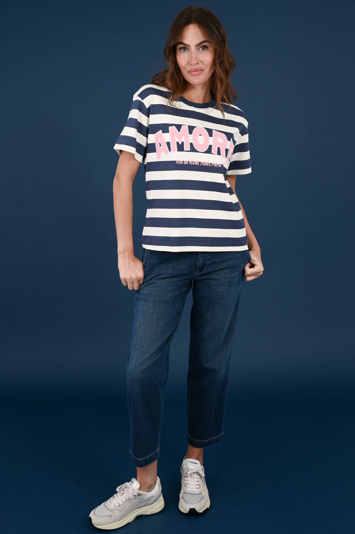 Ringel T-Shirt AMORE in Ecru/Navy Ringel T-Shirt AMORE in Ecru/Navy