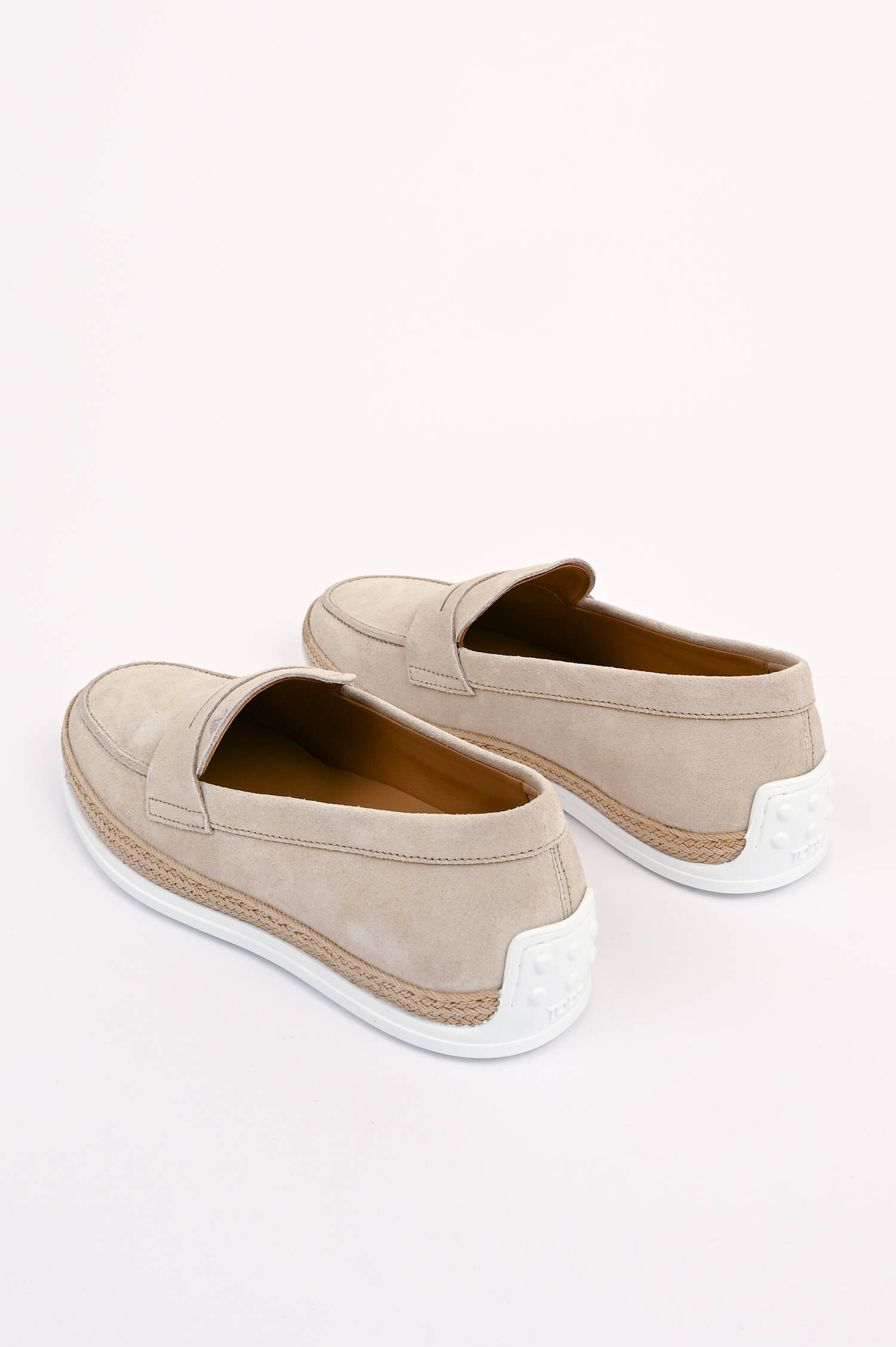 Slipper-Loafer aus Veloursleder in Sand