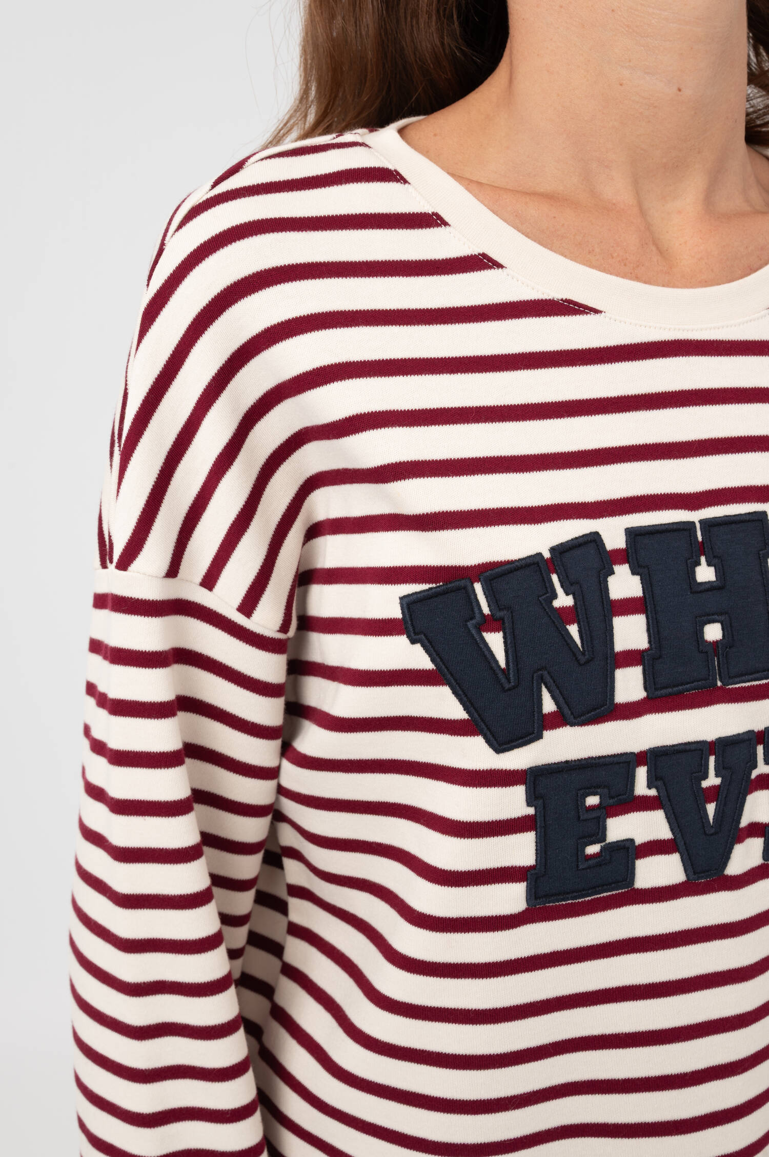 Ringel Shirt WHATEVER in Burgundy/Off-White