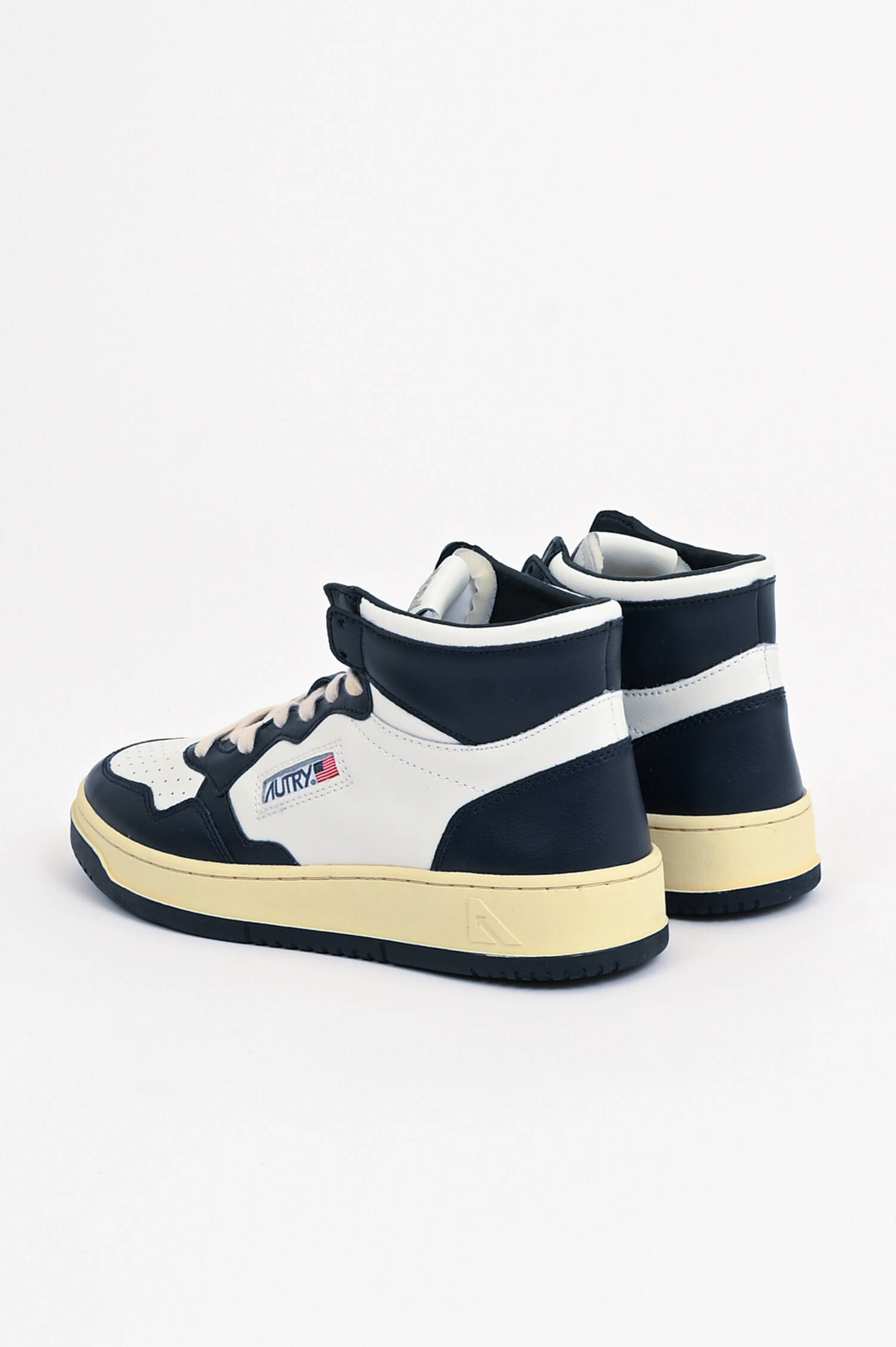 Vintage High-Top-Sneaker in Navy/Weiß