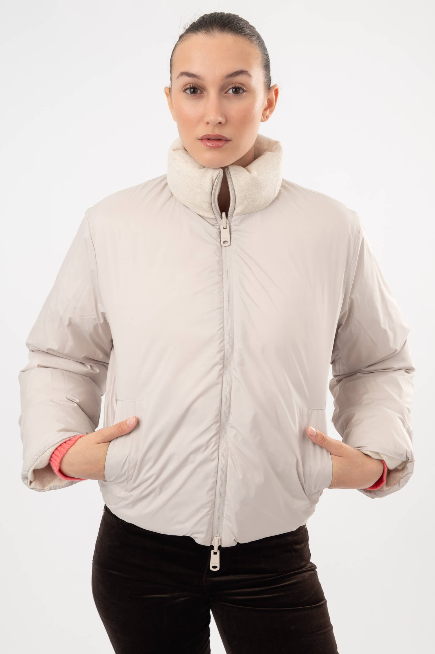 Woll-Cashmere-Steppjacke SINTRE in Beige