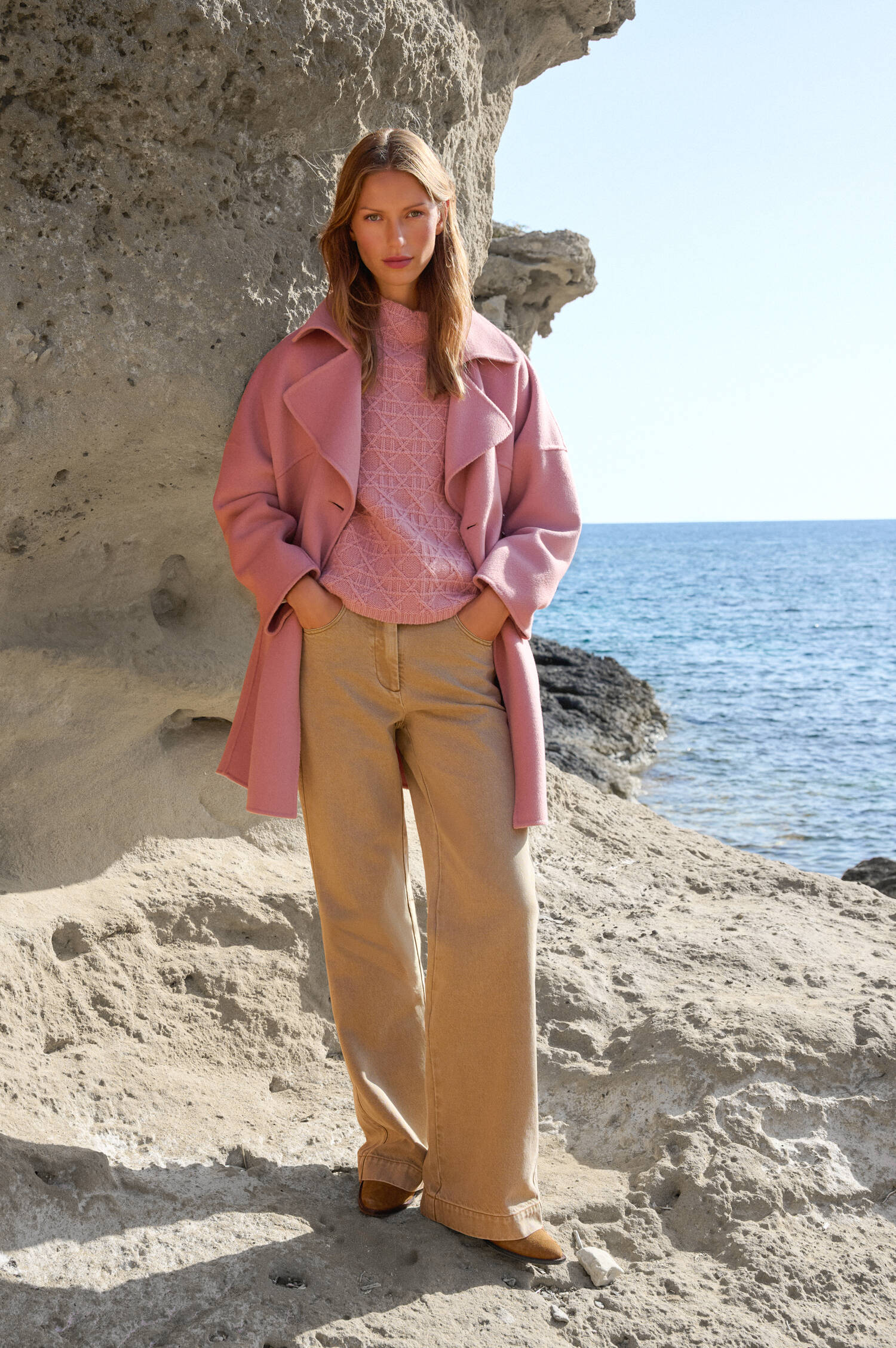 Woll-Cashmere-Pullunder in Rosa