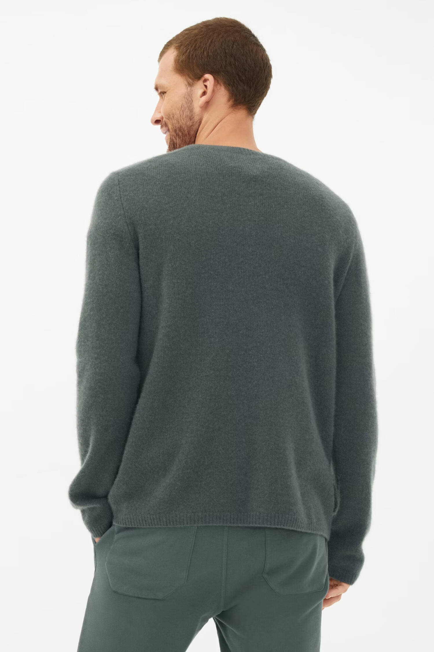 Cashmere Strickpullover in dunklem Salbeigrün