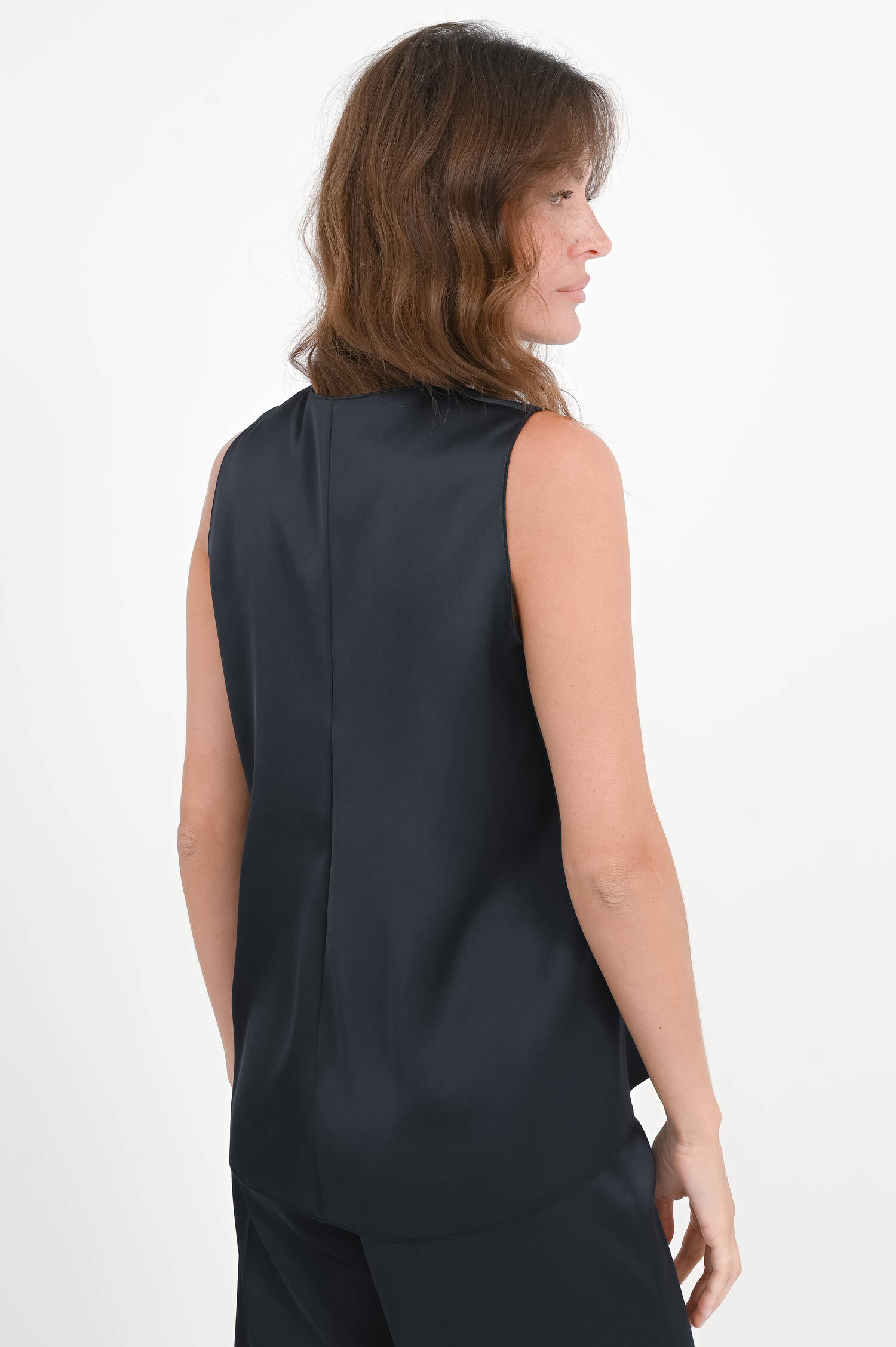 Blusentop mit V-Ausschnitt in Notte