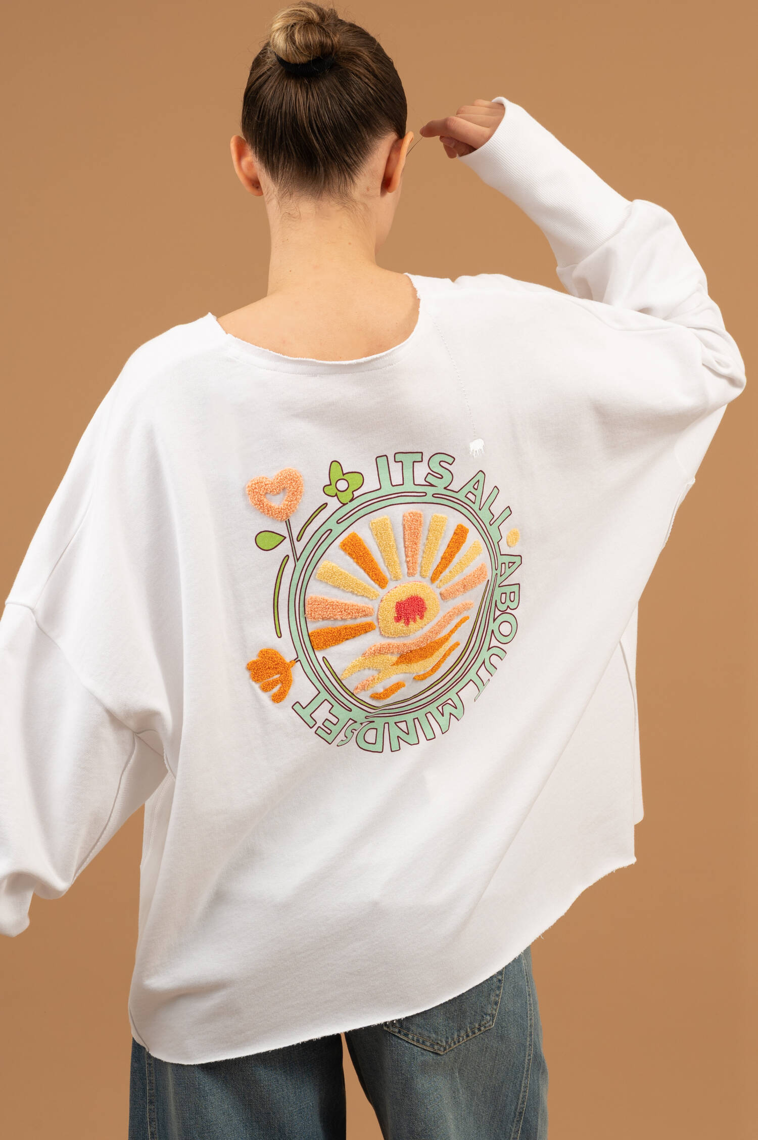 Loose Fit Sweater HILDA in Weiß