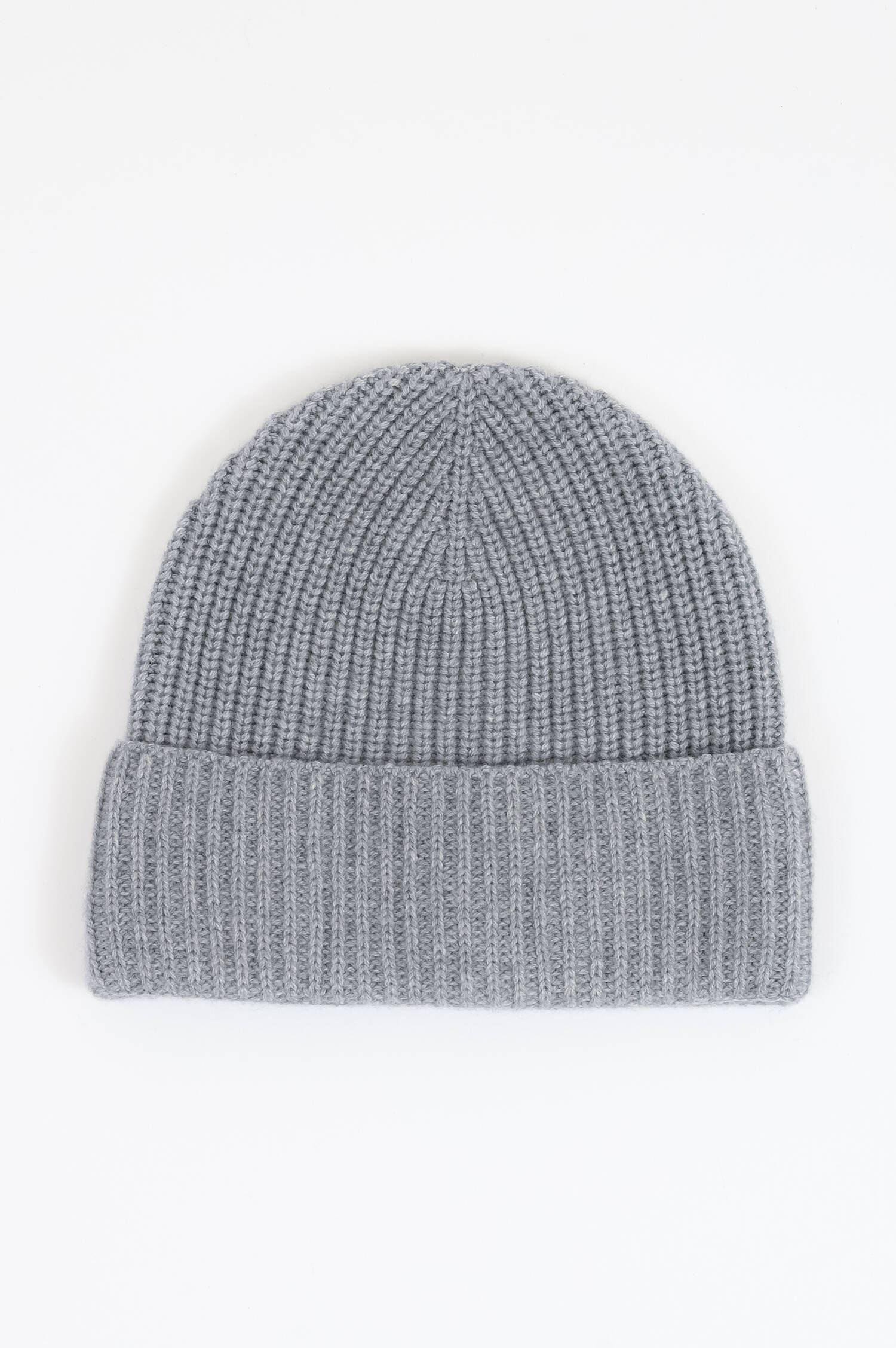 Cashmere Mütze mit Logo in Grau