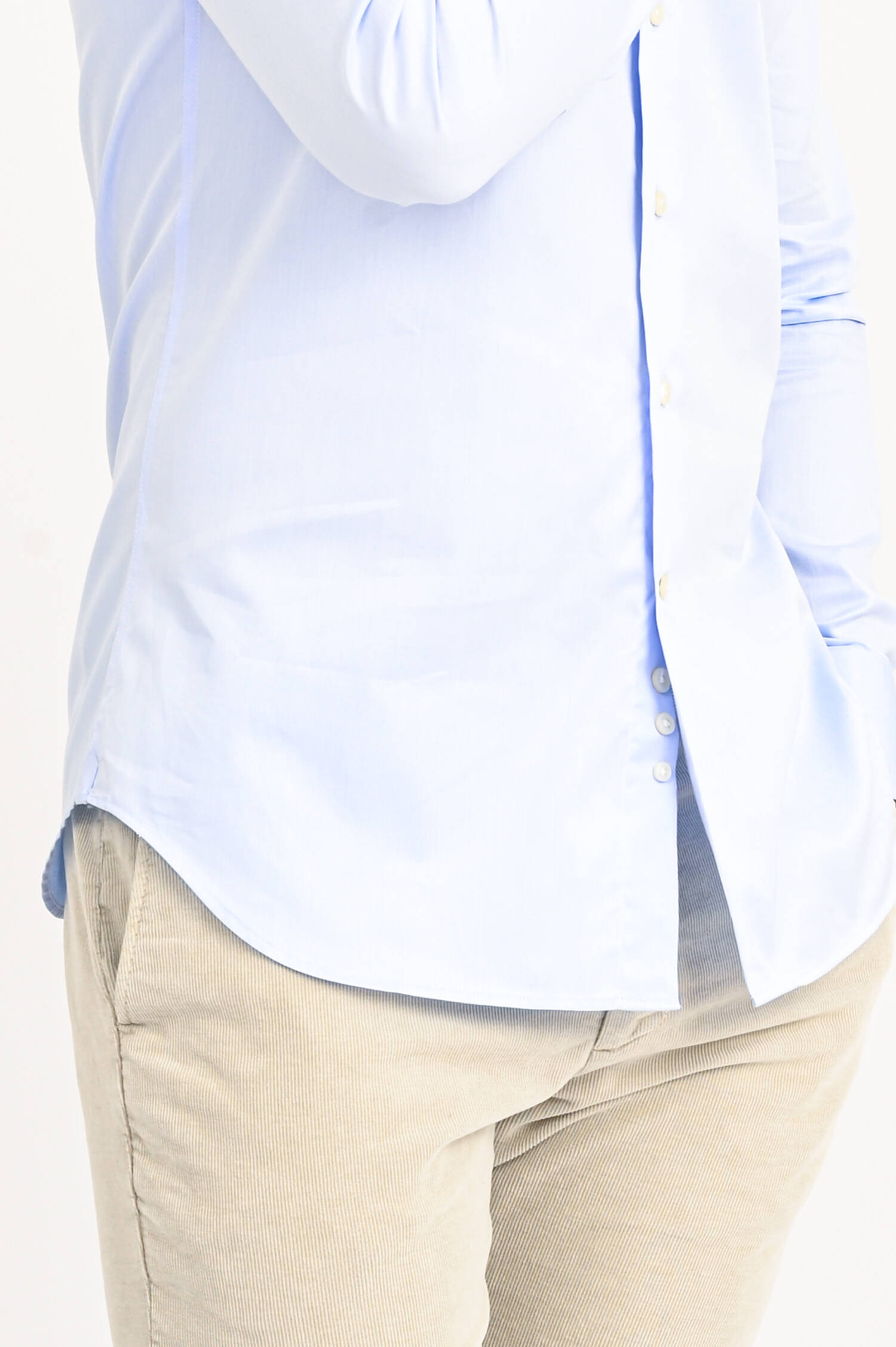 Hemd aus Baumwoll-Twill in Hellblau