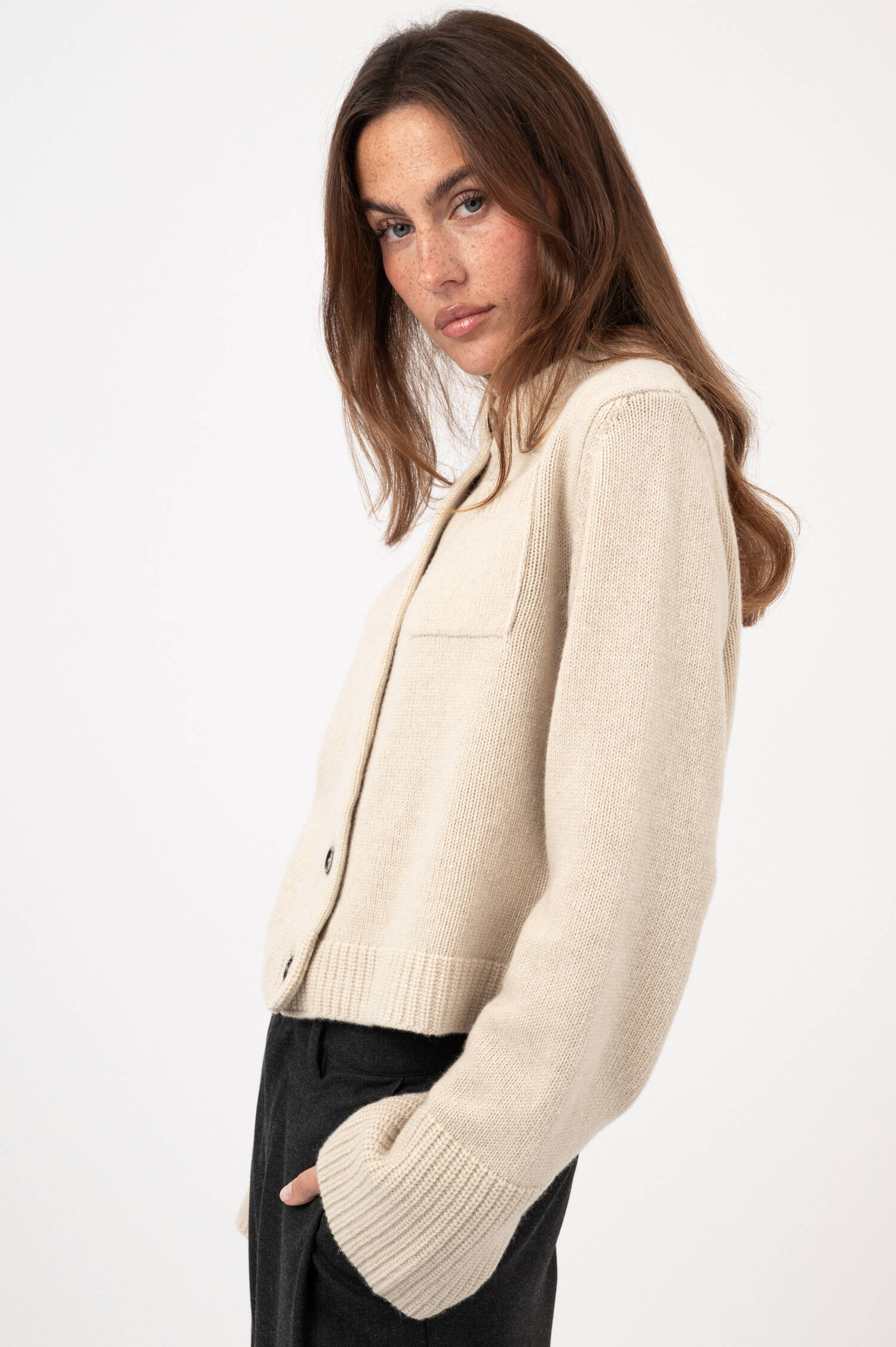 Woll-Cashmere-Cardigan LILLY in Beige Woll-Cashmere-Cardigan LILLY in Beige
