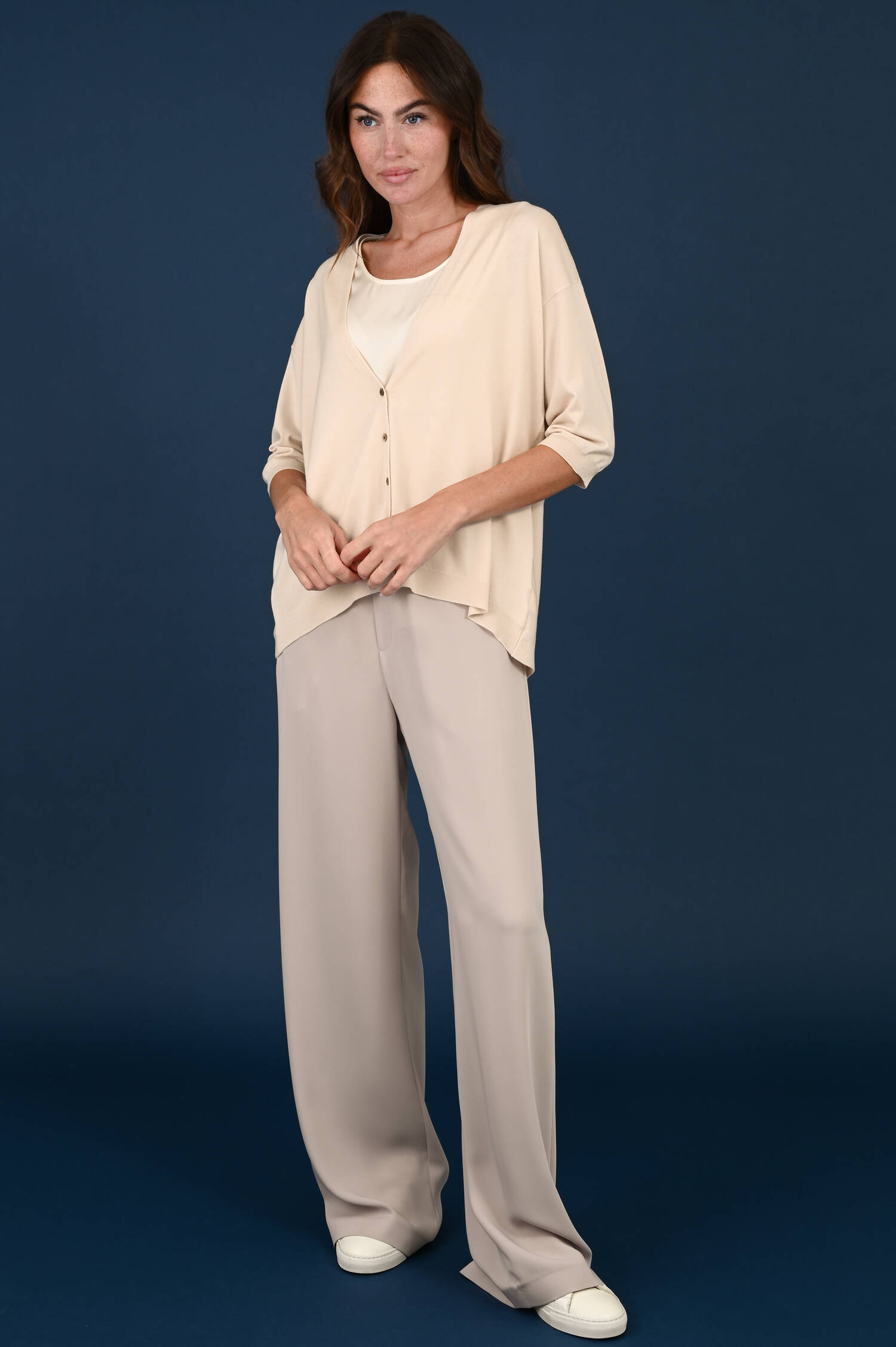 Wollmix Strickweste in Ecru Wollmix Strickweste in Ecru