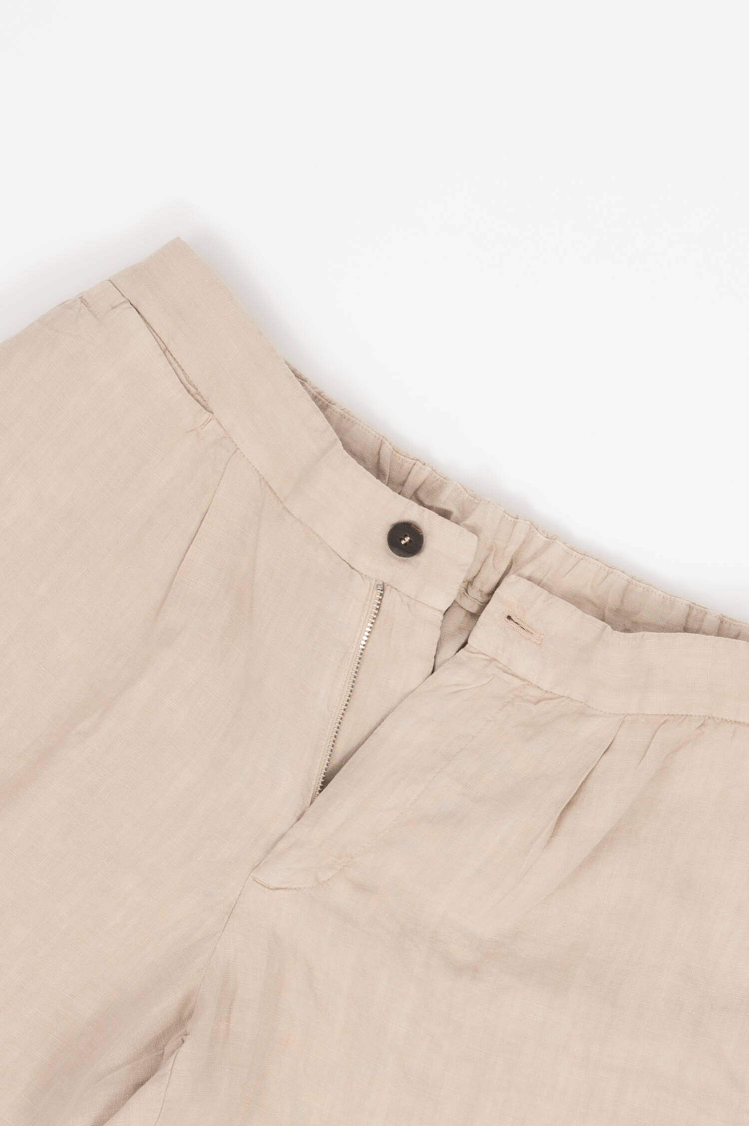 Leinen Bermuda in Beige