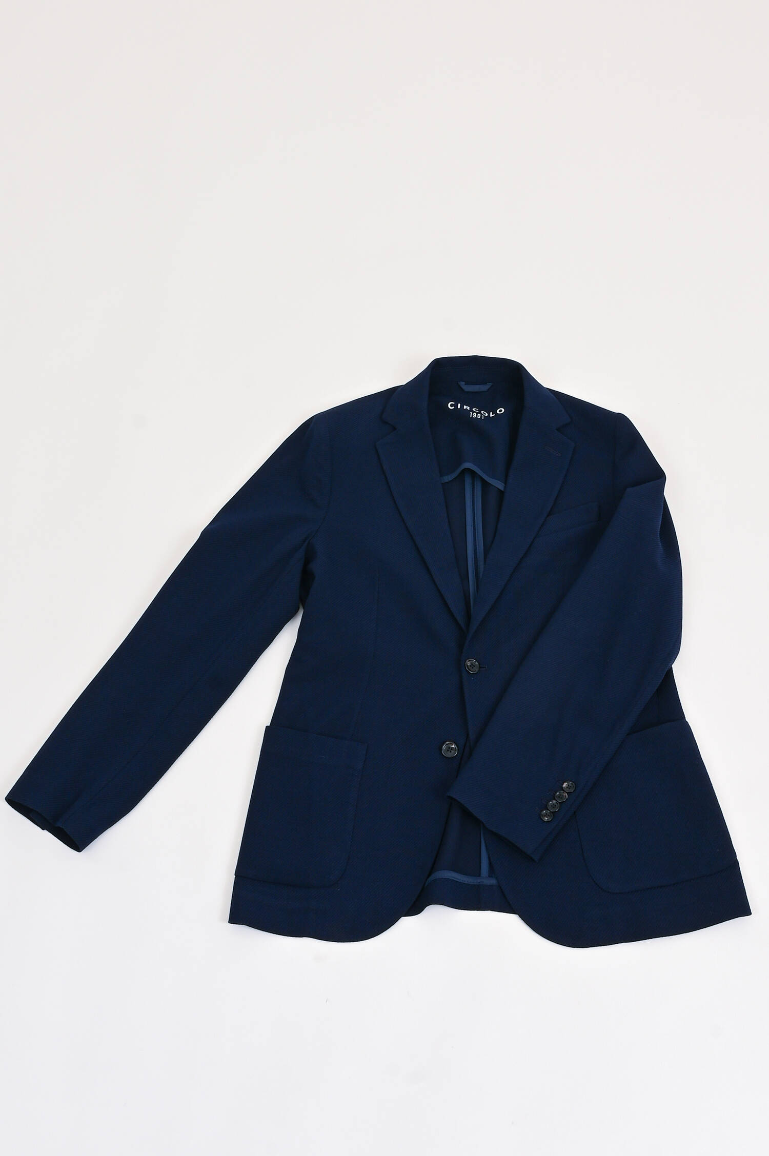 Sakko aus Wolle mit Struktur in Navy