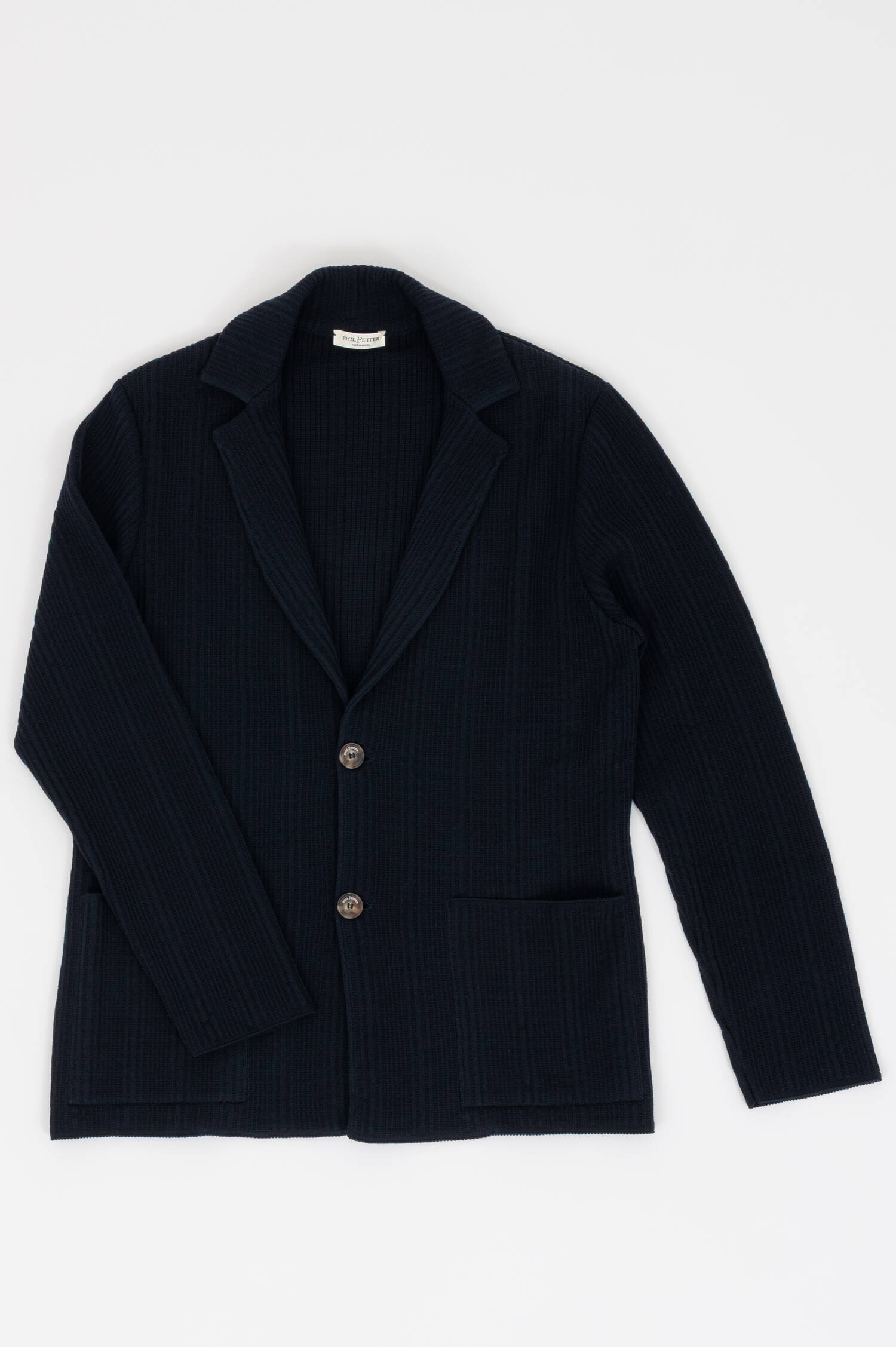 Strukturiertes Rippstrick Sakko in Navyblau