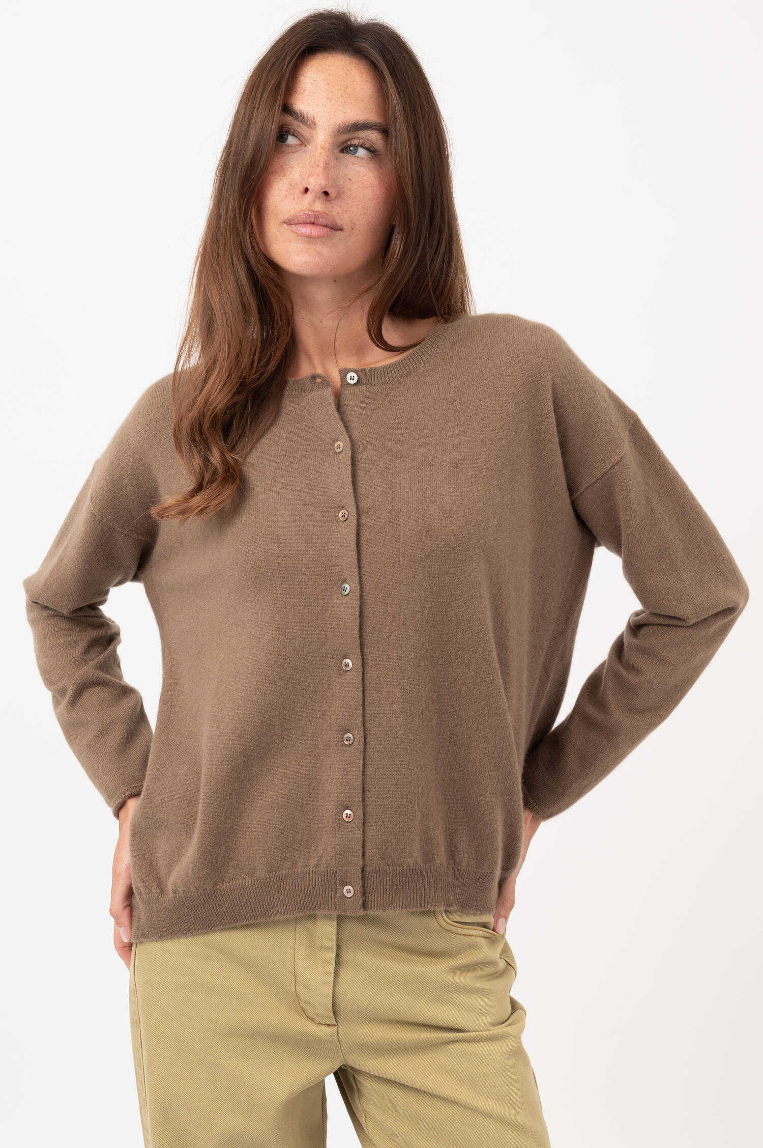 Cashmere-Cardigan in Braun Cashmere-Cardigan in Braun