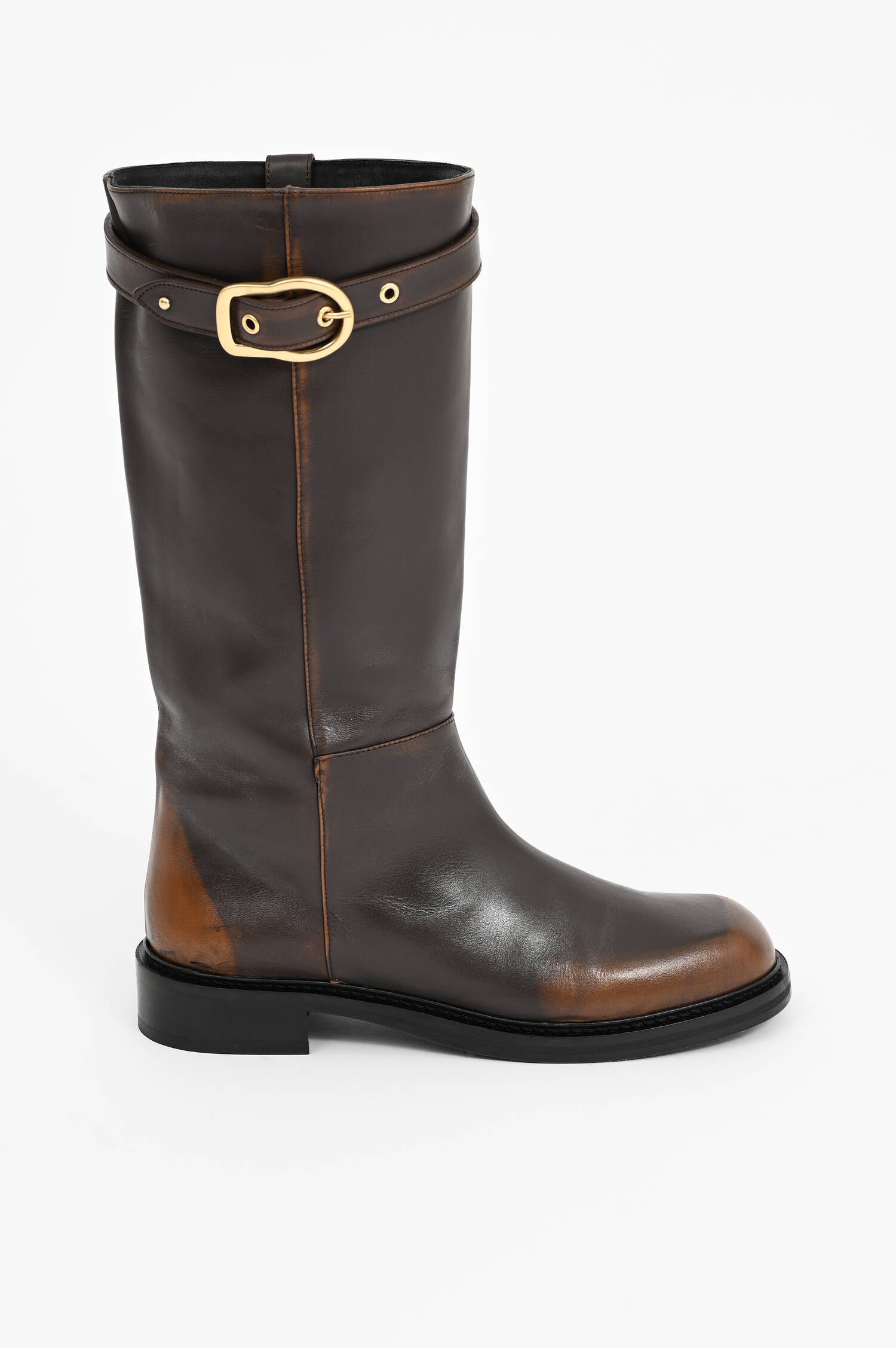 Lederboots im Vintage-Look in Black Chocolate Lederboots im Vintage-Look in Black Chocolate