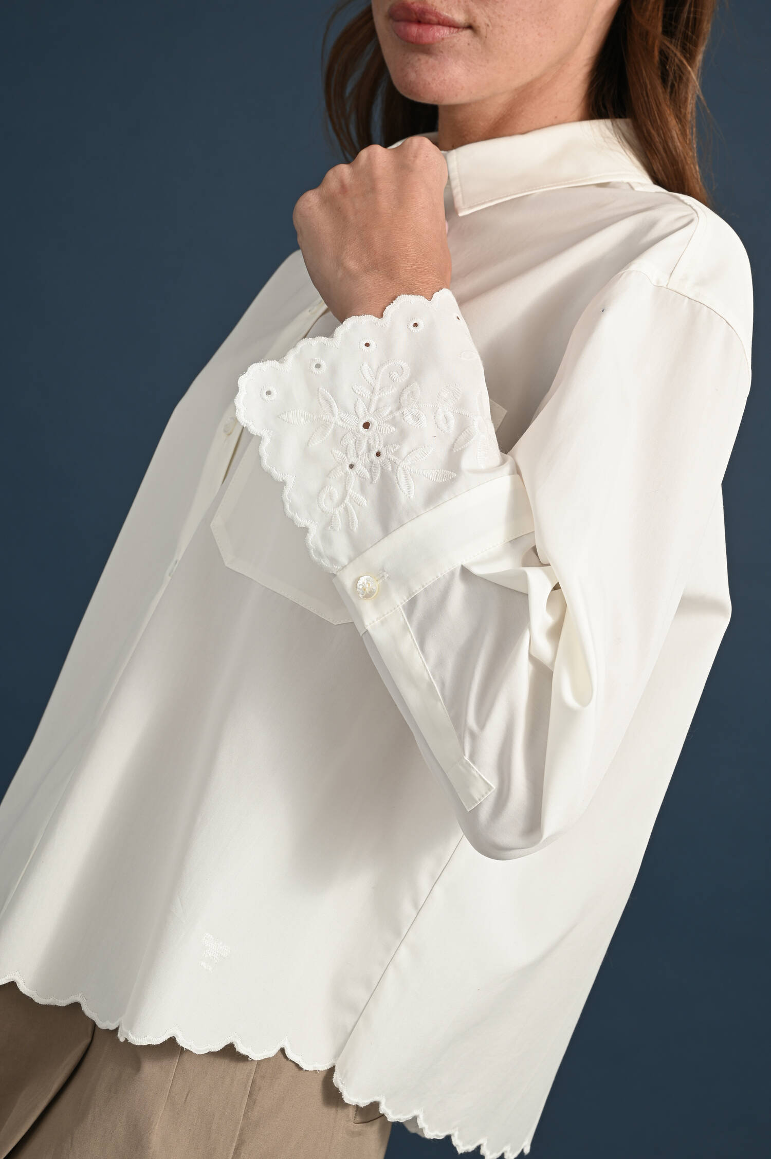 Baumwoll Bluse NEUTRO in Natur-Creme