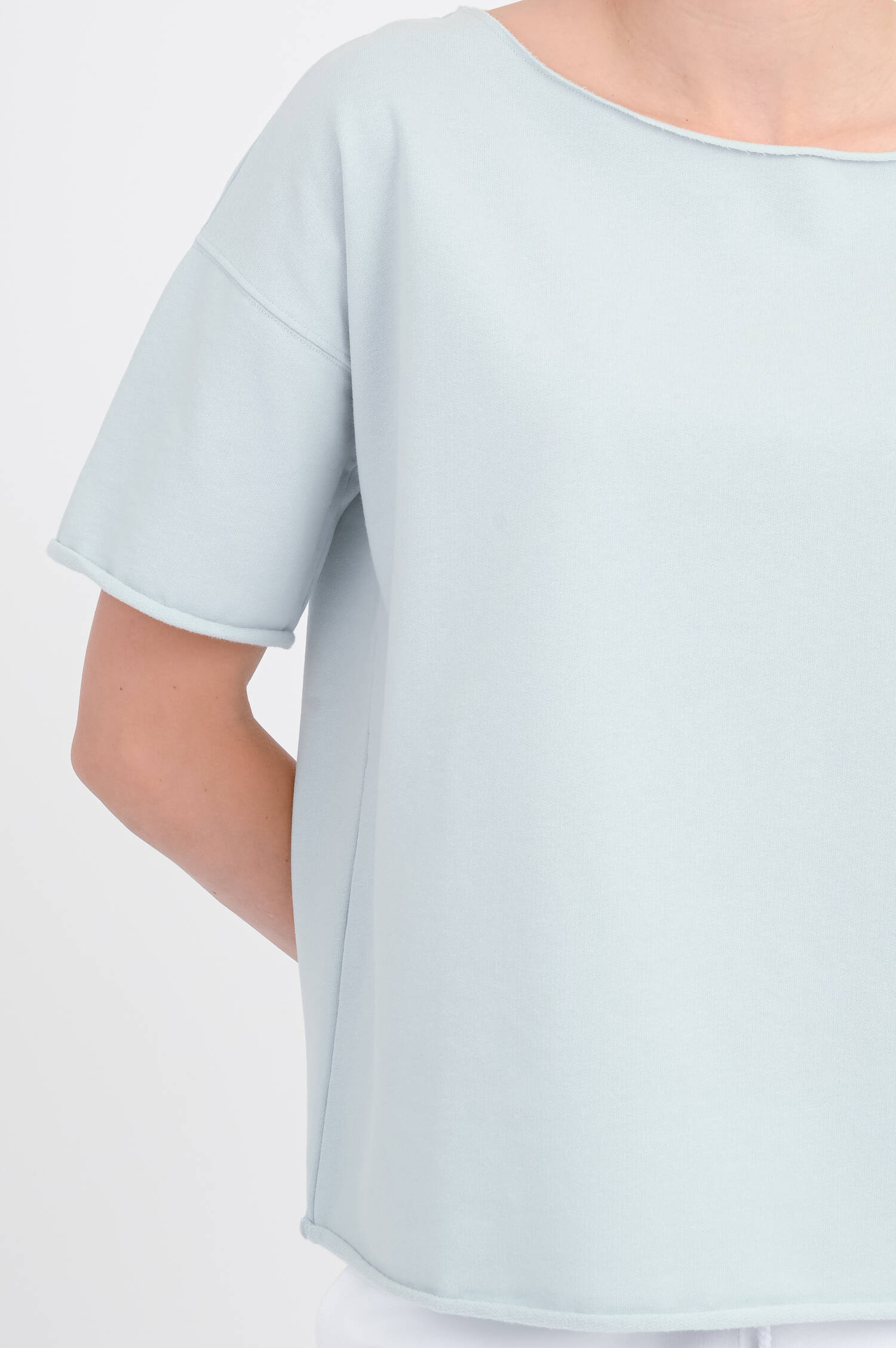 Kurzarm-Sweatshirt KAYA in Dusty Aqua