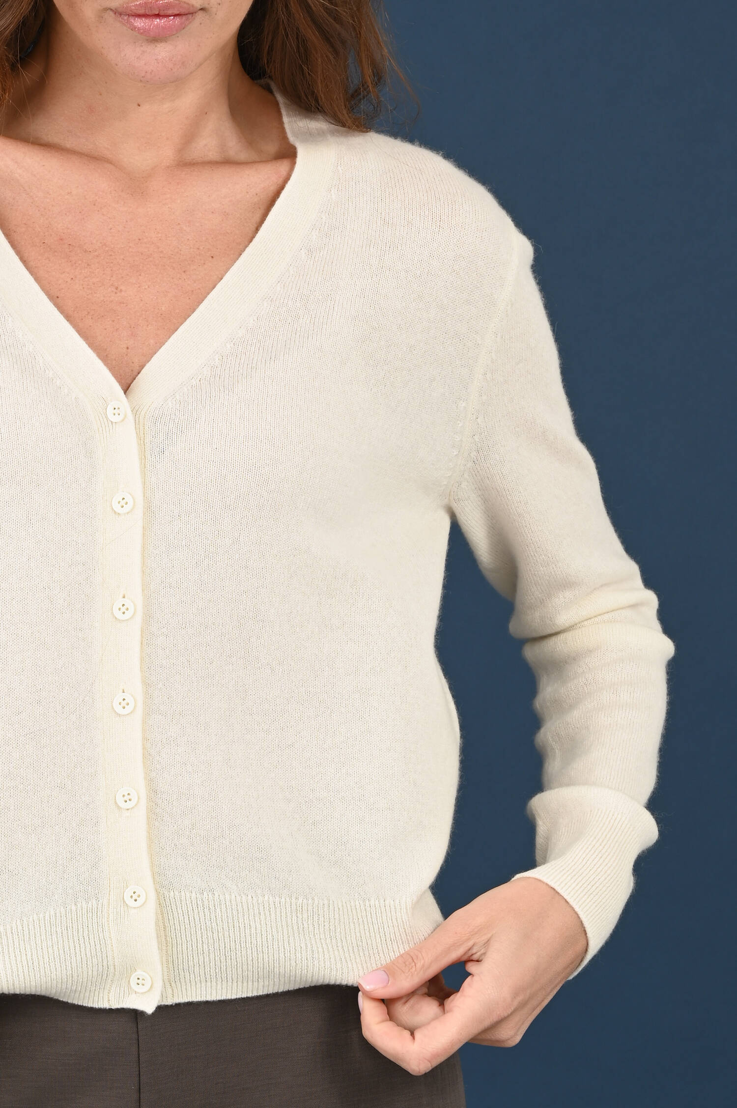 Cashmere Strickweste in Mozarella