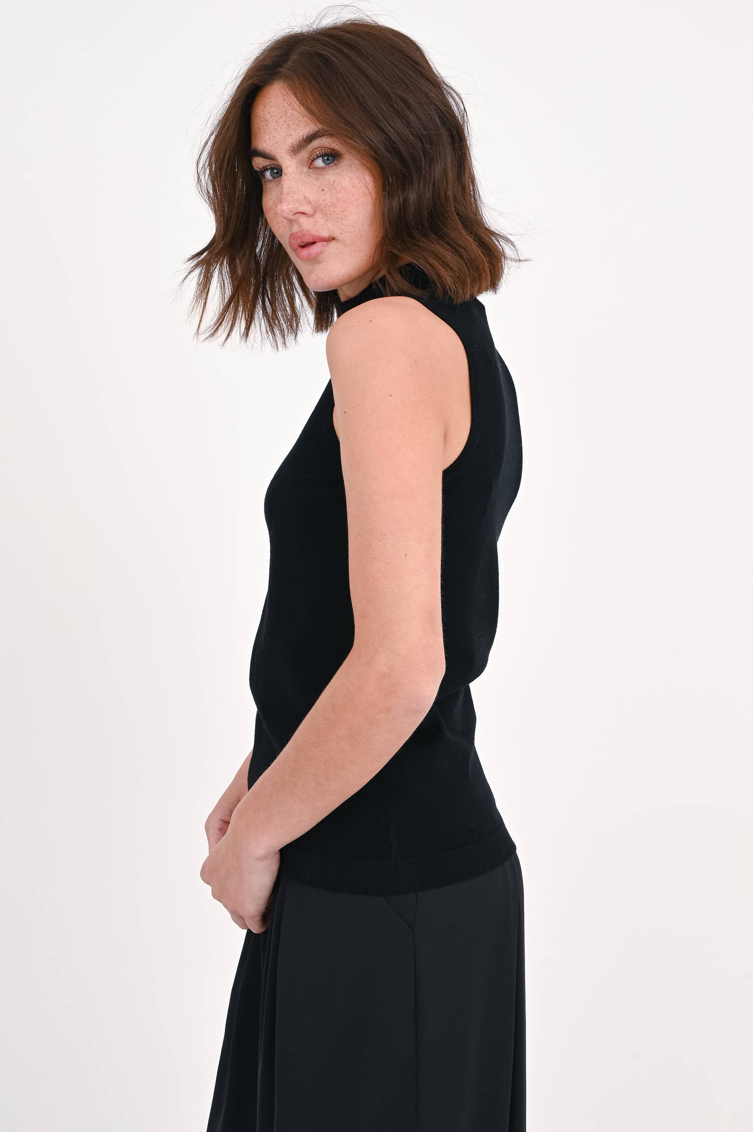 Wollmix Rollkragen in Schwarz