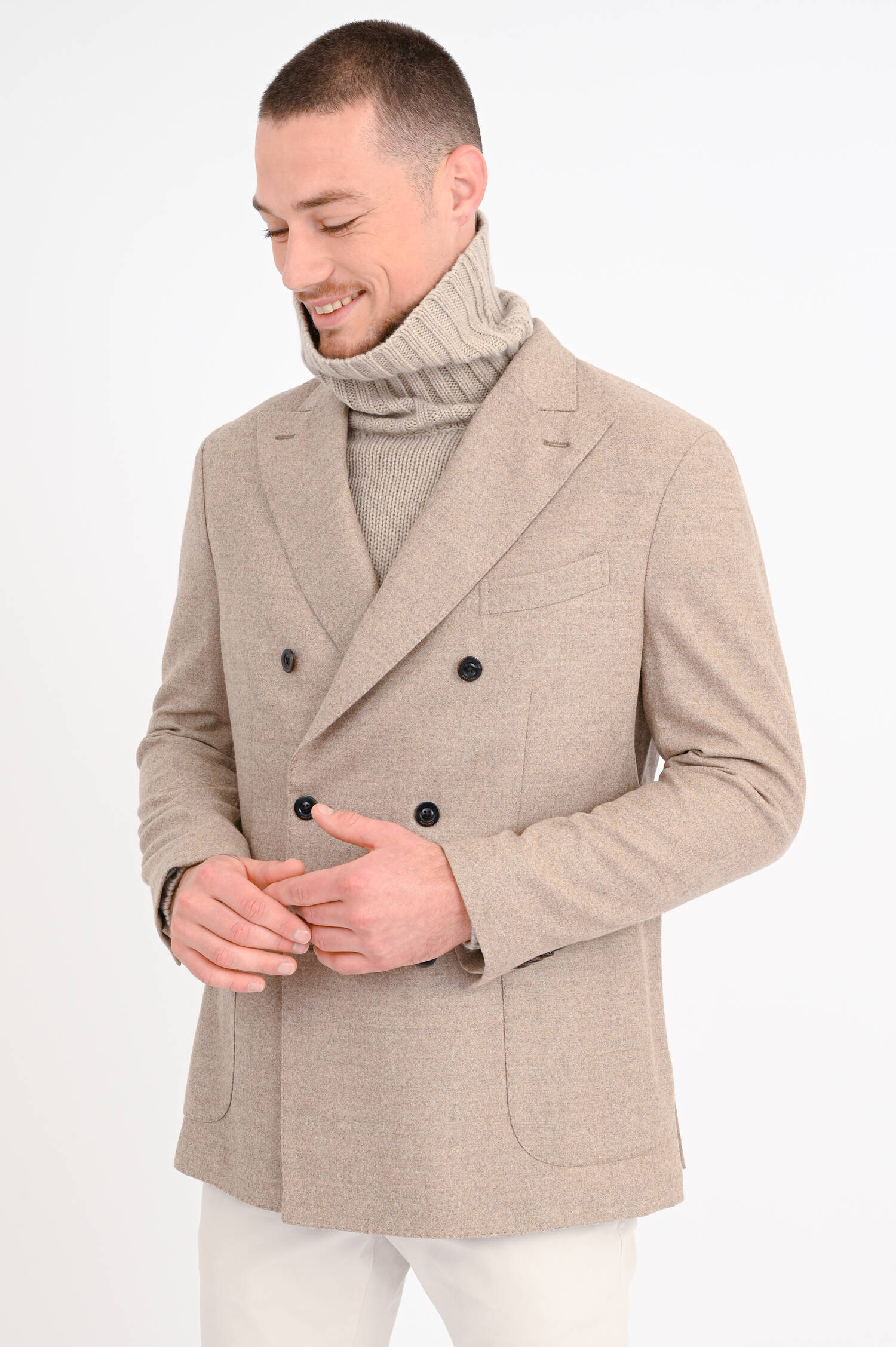 Sakko mit doppelter Knopfleiste in Beige Sakko mit doppelter Knopfleiste in Beige