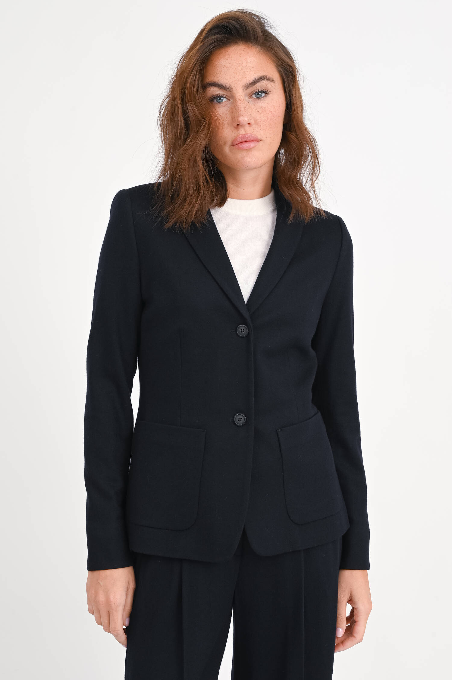 Blazer aus reiner Wolle in Navy