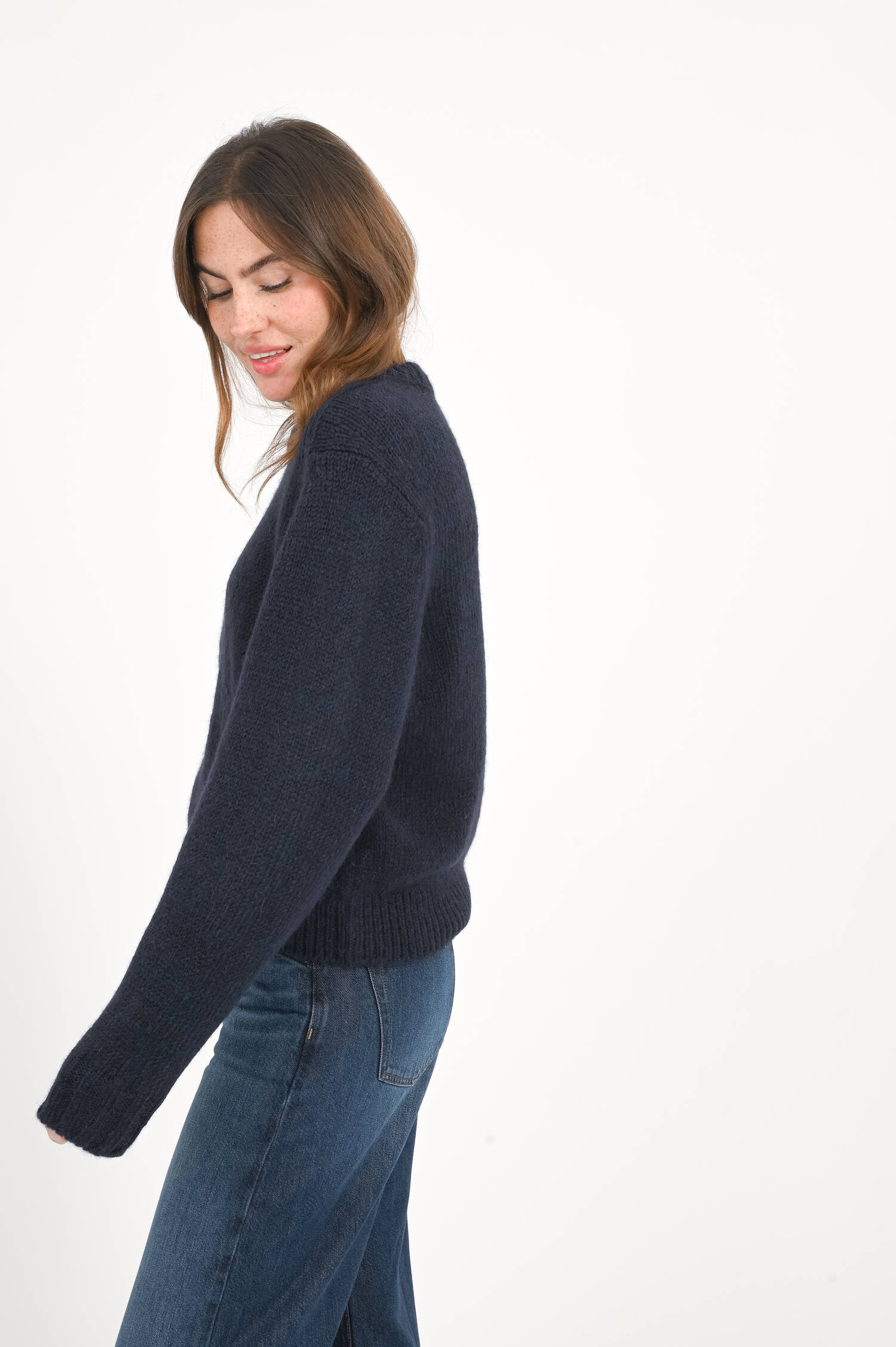 Pullover aus Alpaka-Mix in Dark Night