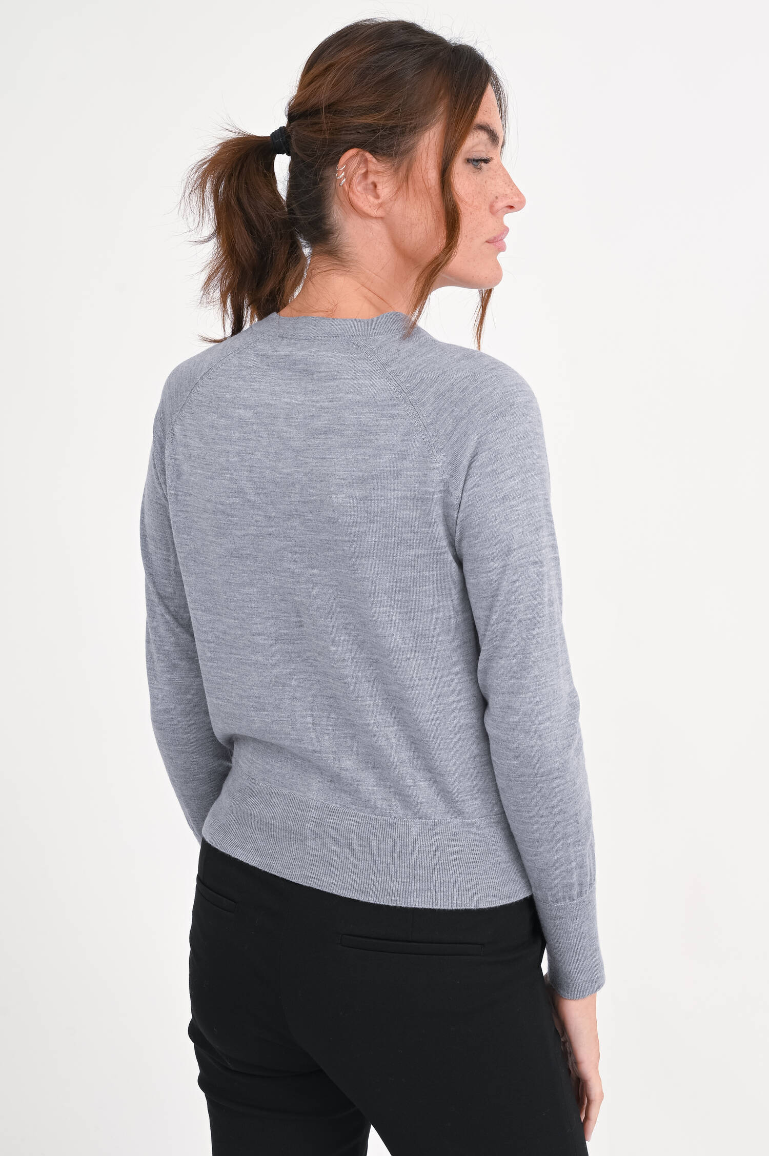 Strickweste aus Woll-Seide-Mix in Grau