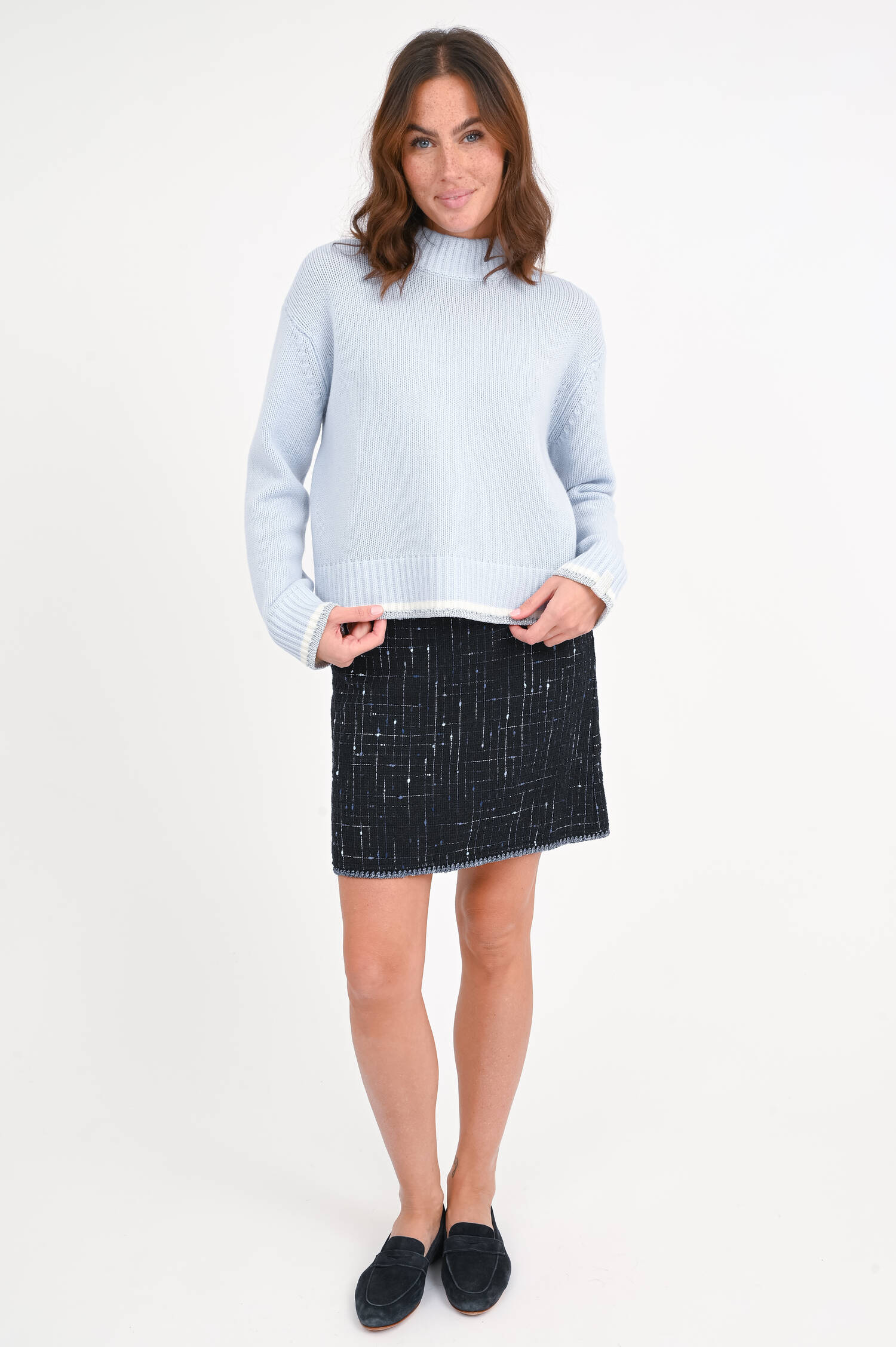 Chunky Pullover in Hellblau