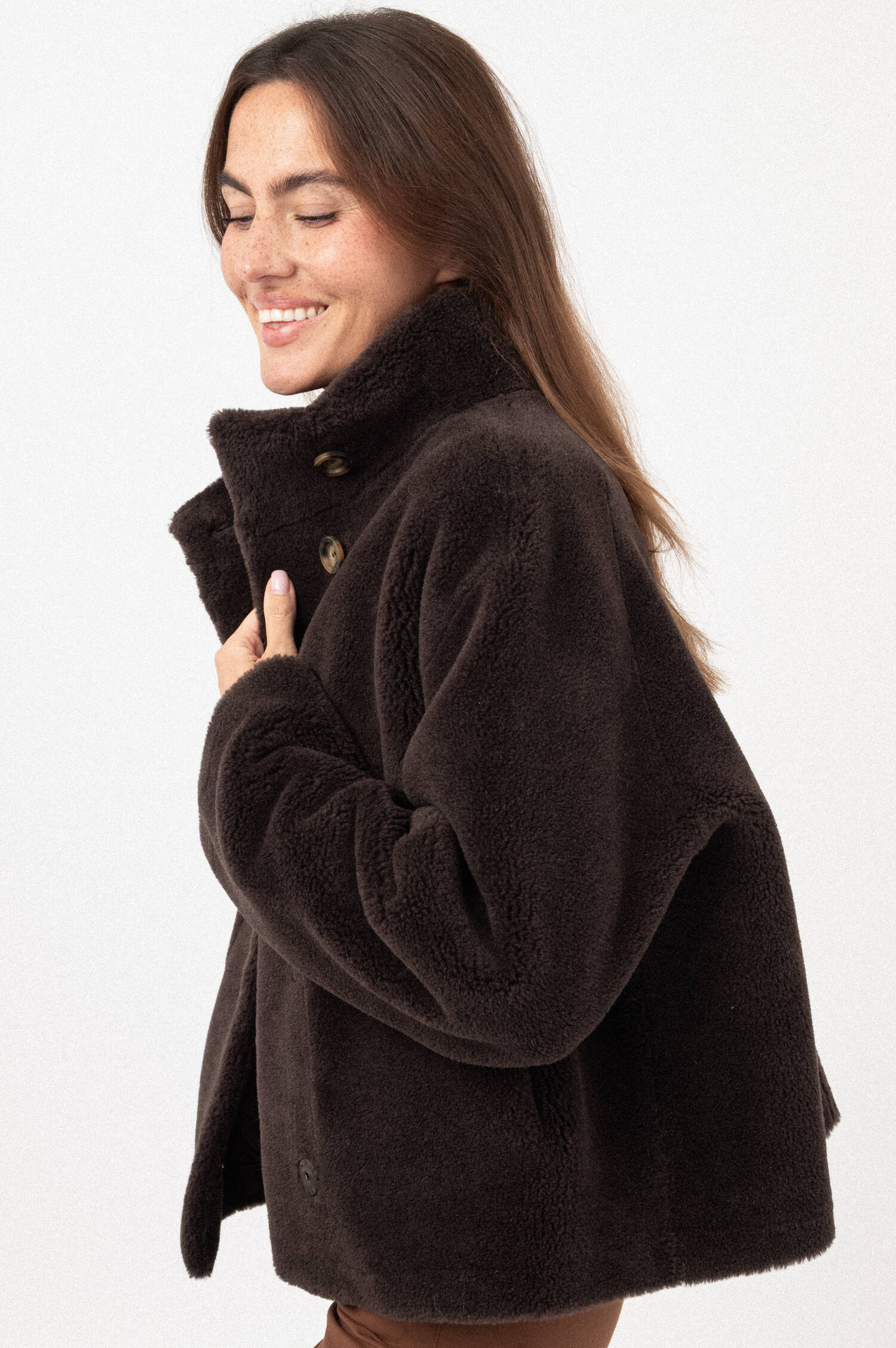 Woll-Mix-Jacke Dunkelbraun