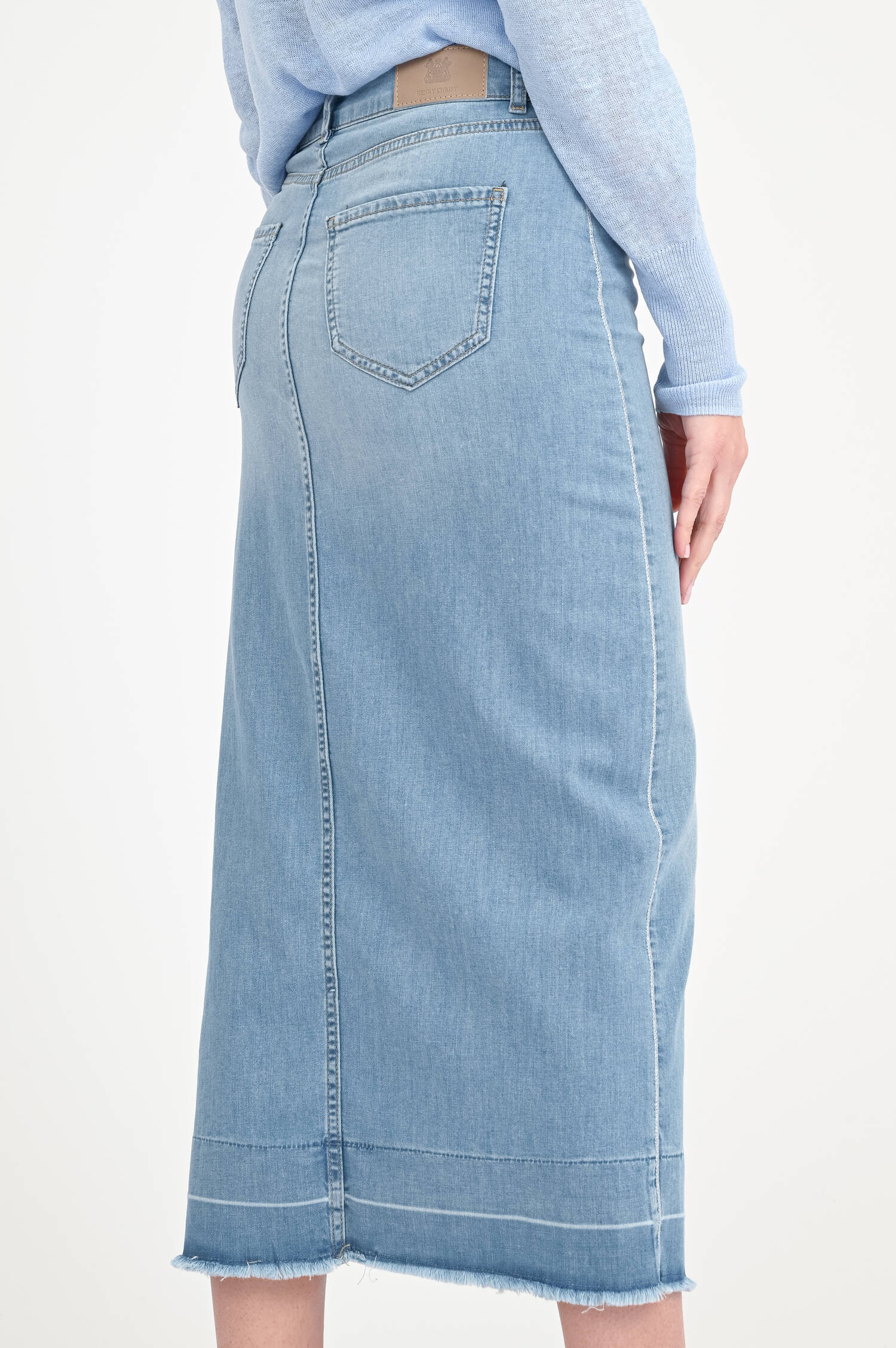 Midi-Jeansrock in Hellblau