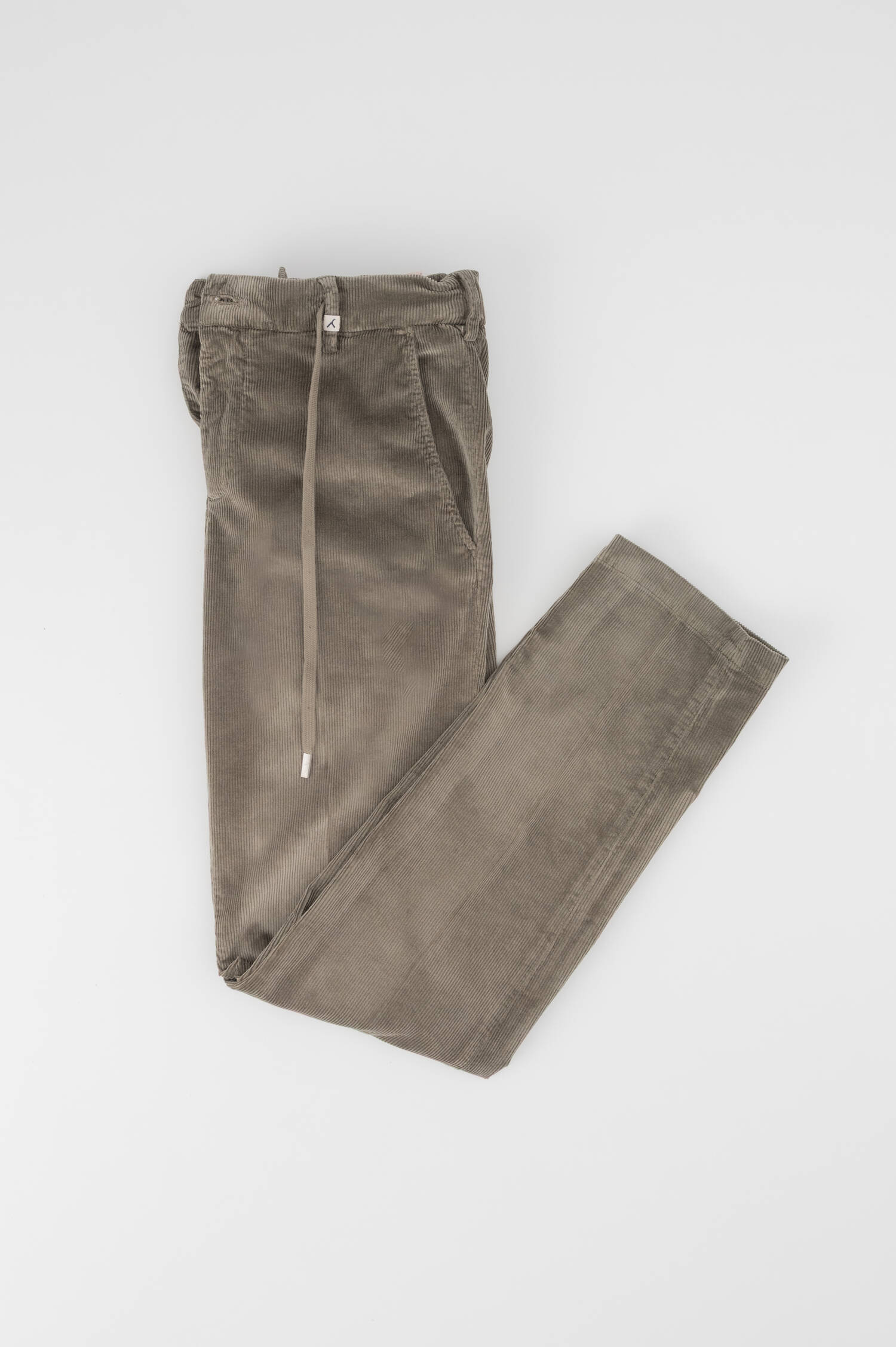 Cordhose mit Kordelzug in Olivgrün