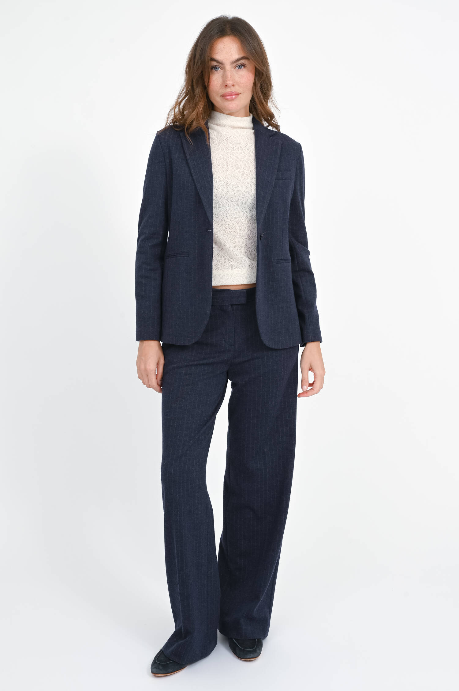 Nadelstreif Blazer in Blue Navy