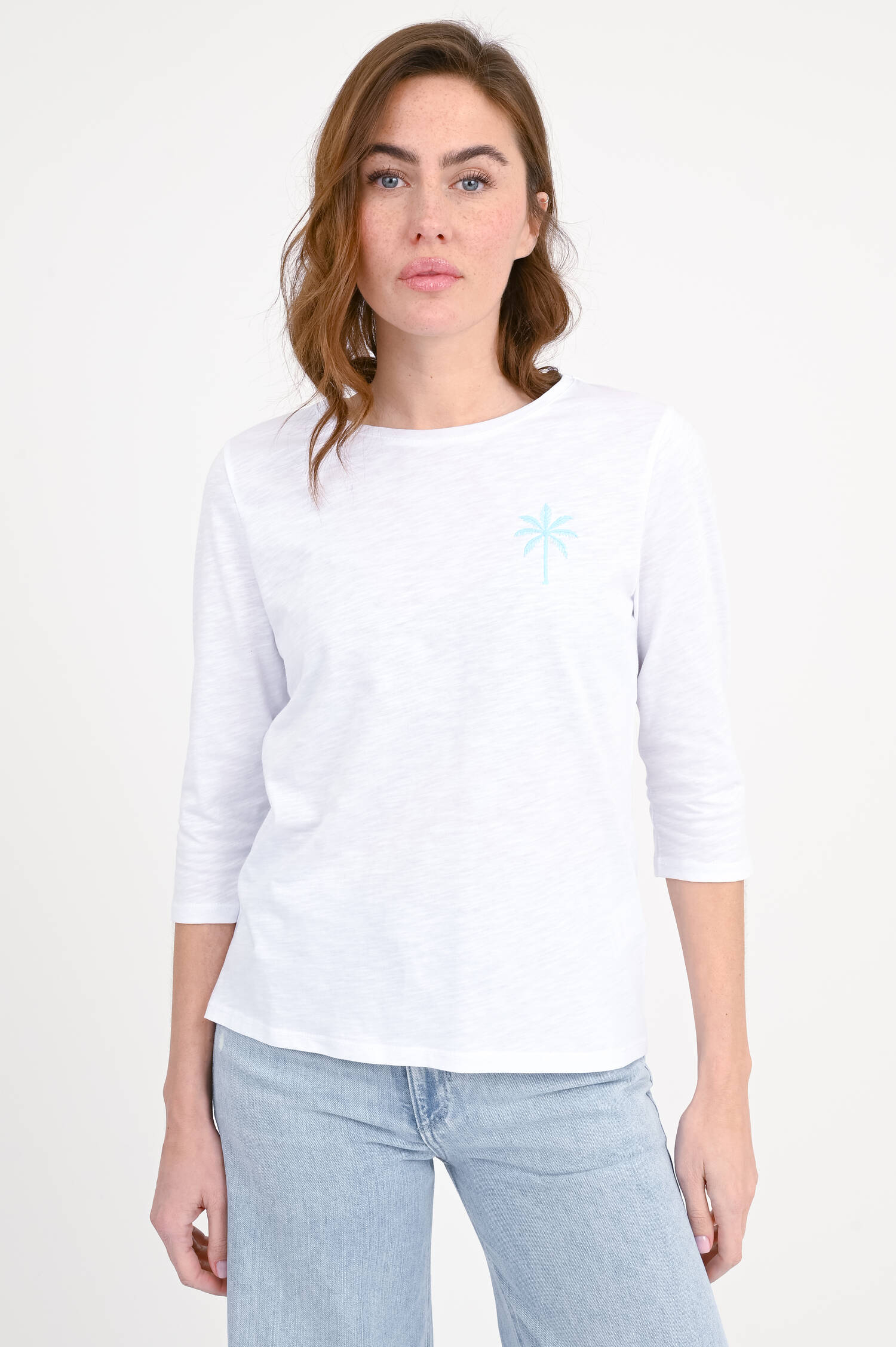 T-Shirt mit XXL Backprint in Weiß/Grün